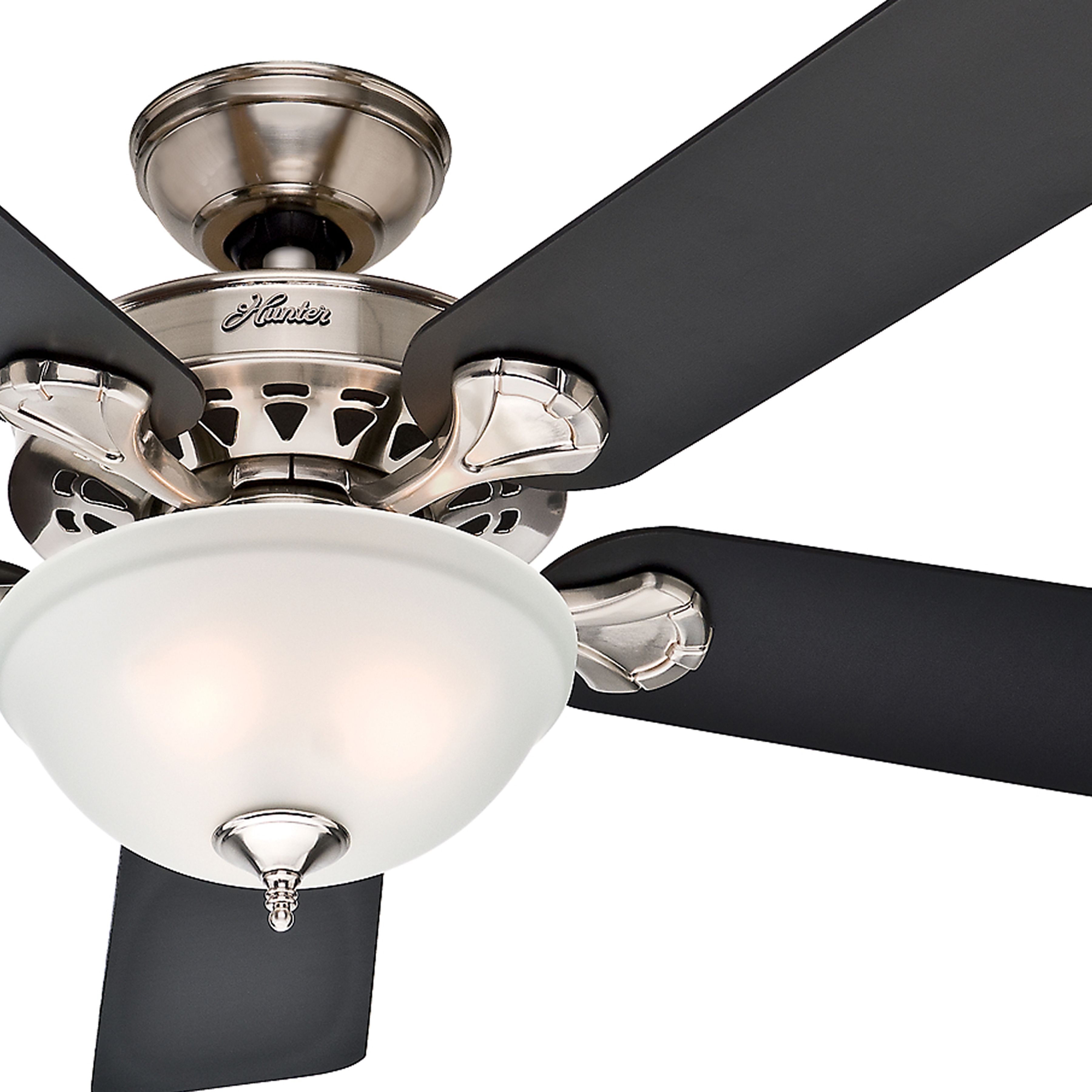 Hunter Fan 52 inch Traditional Ceiling Fan in Brushed Nickel with Clear Frosted Light Kit, 5 Blade (Certified Refurbished)