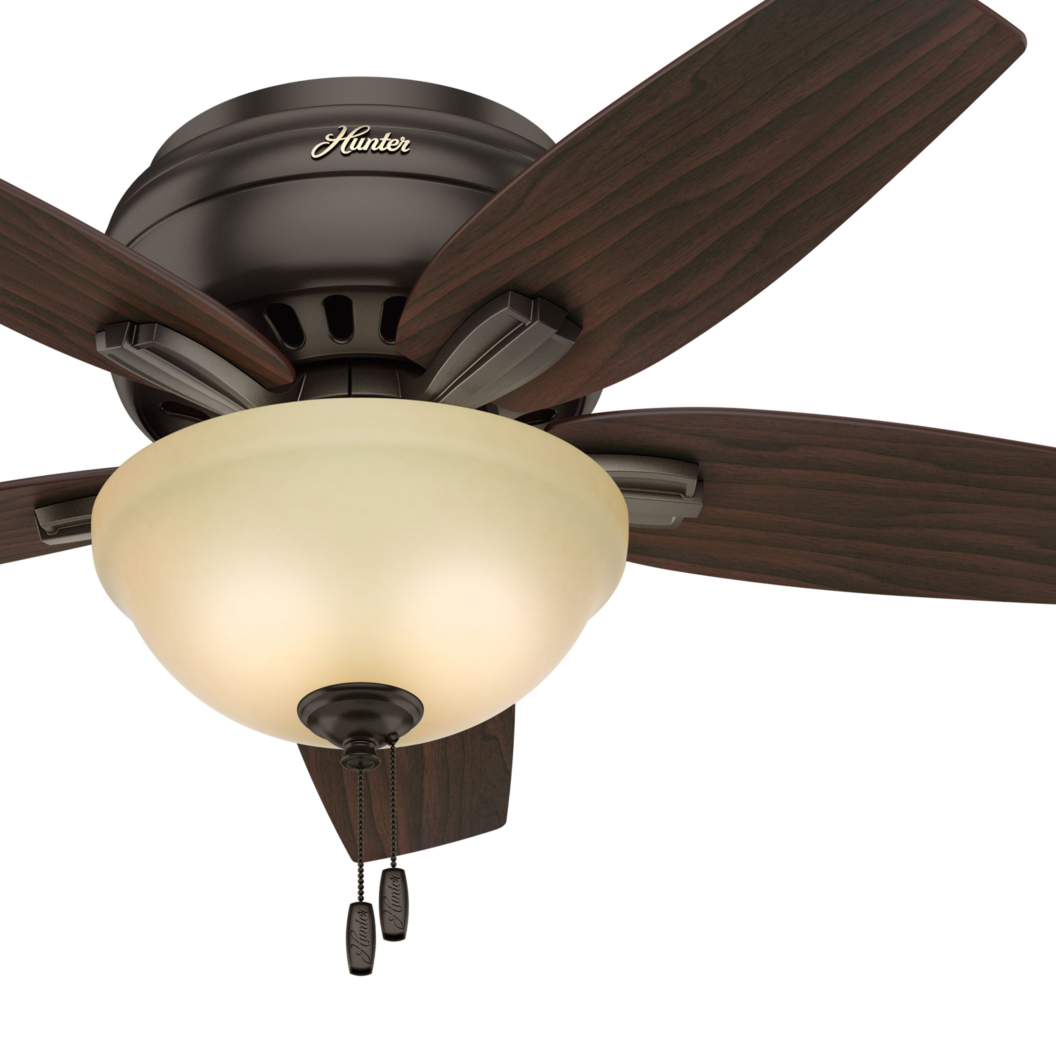 Hunter Fan 42 inch Low Profile New Bronze Indoor Ceiling Fan with Light Kit and Remote Control (Certified Refurbished)