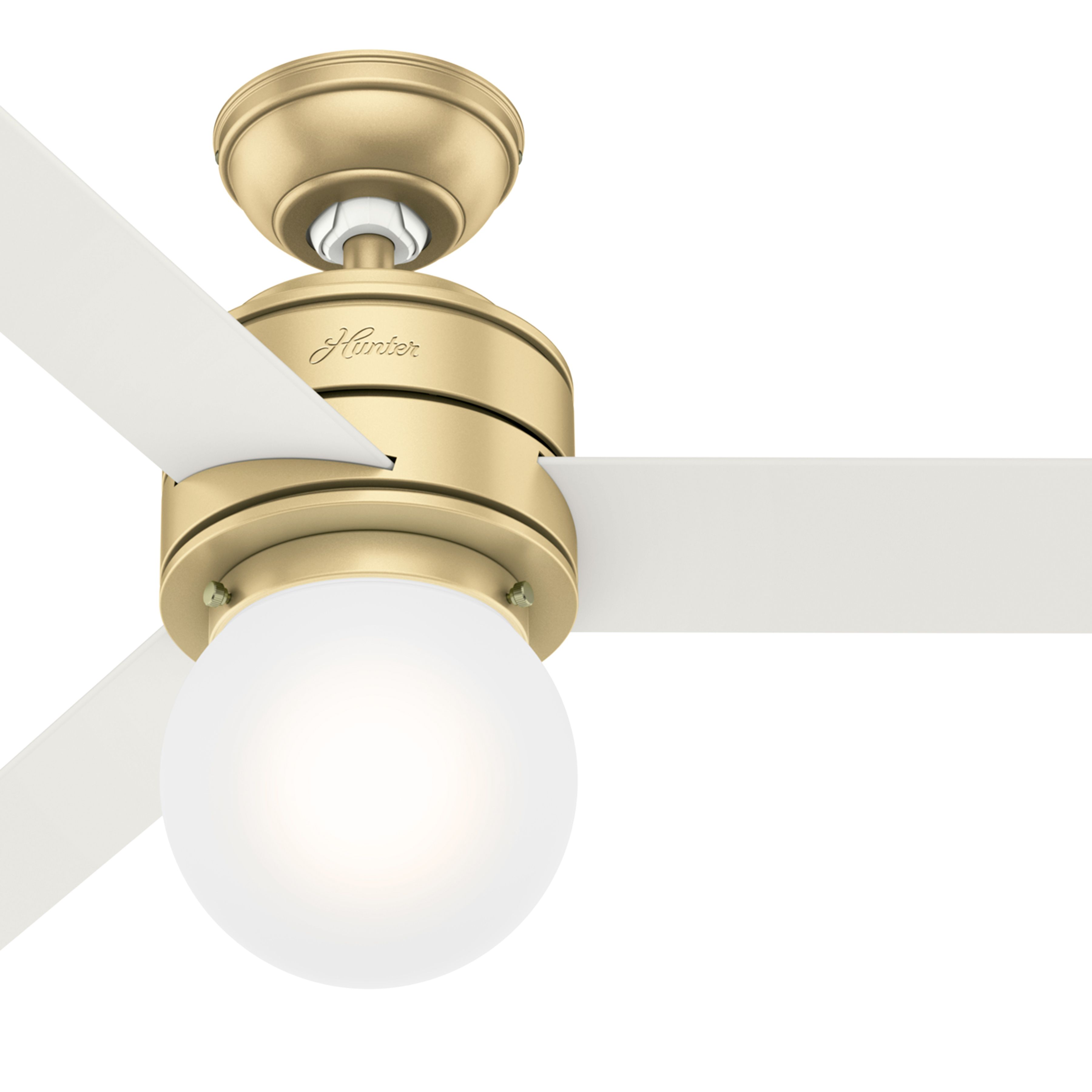 Hunter Fan 52 in. Contemporary Modern Brass Indoor Ceiling Fan with Light Kit and Remote Control (Certified Refurbished)