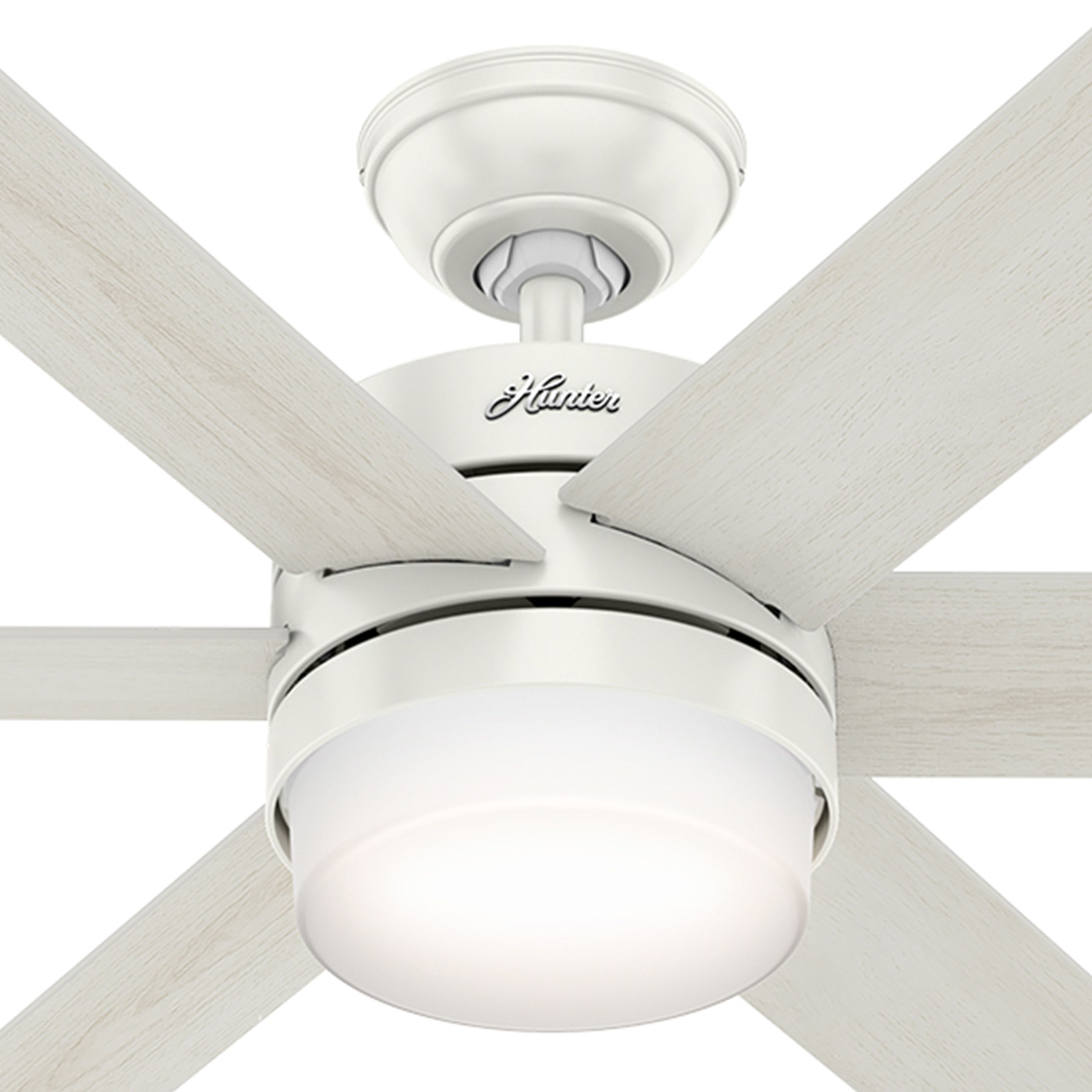 Hunter Fan 54 inch Contemporary Fresh White Ceiling Fan with Light and Remote (Certified Refurbished)