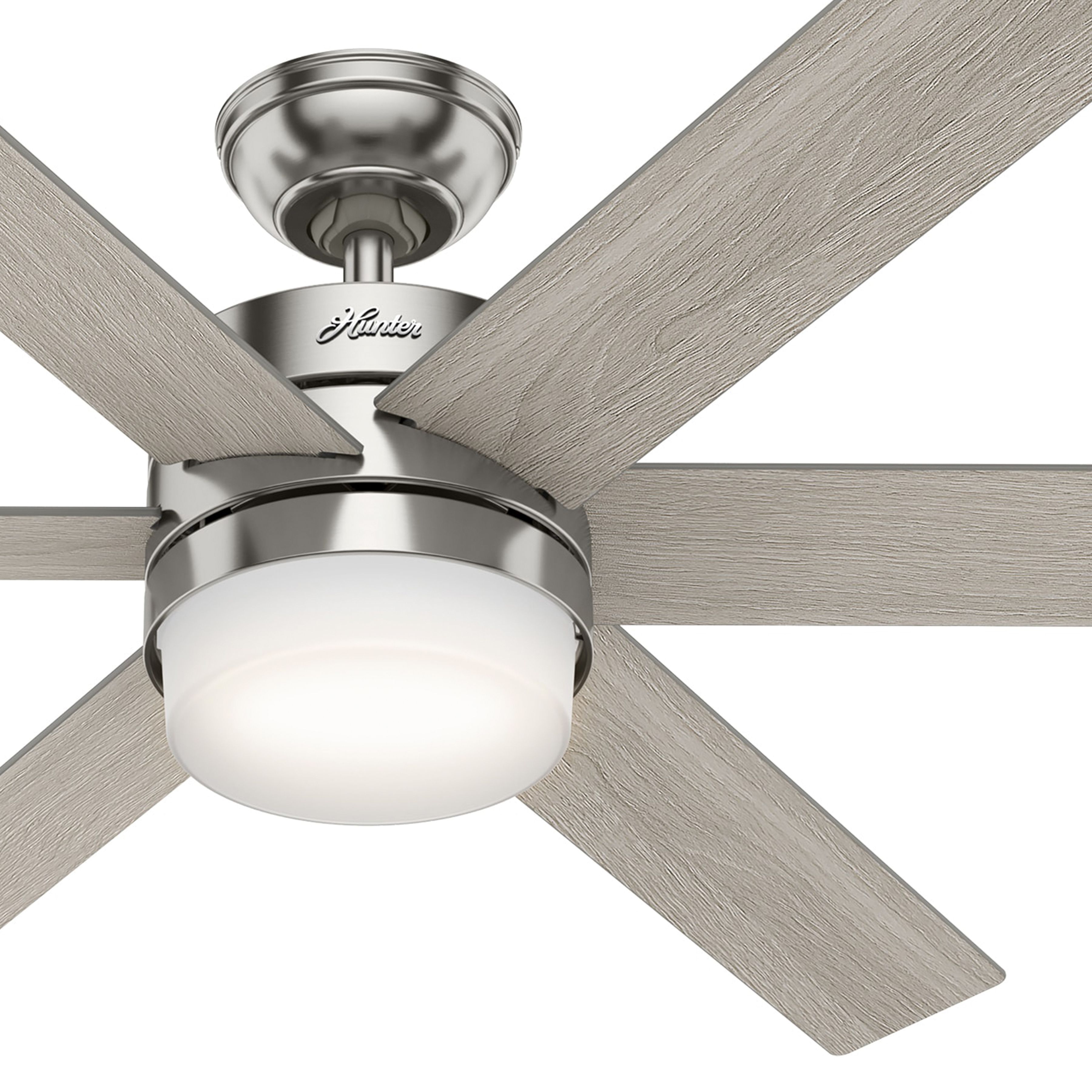 Hunter Fan 54 inch Contemporary Brushed Nickel Ceiling Fan with Light Kit (Certified Refurbished)