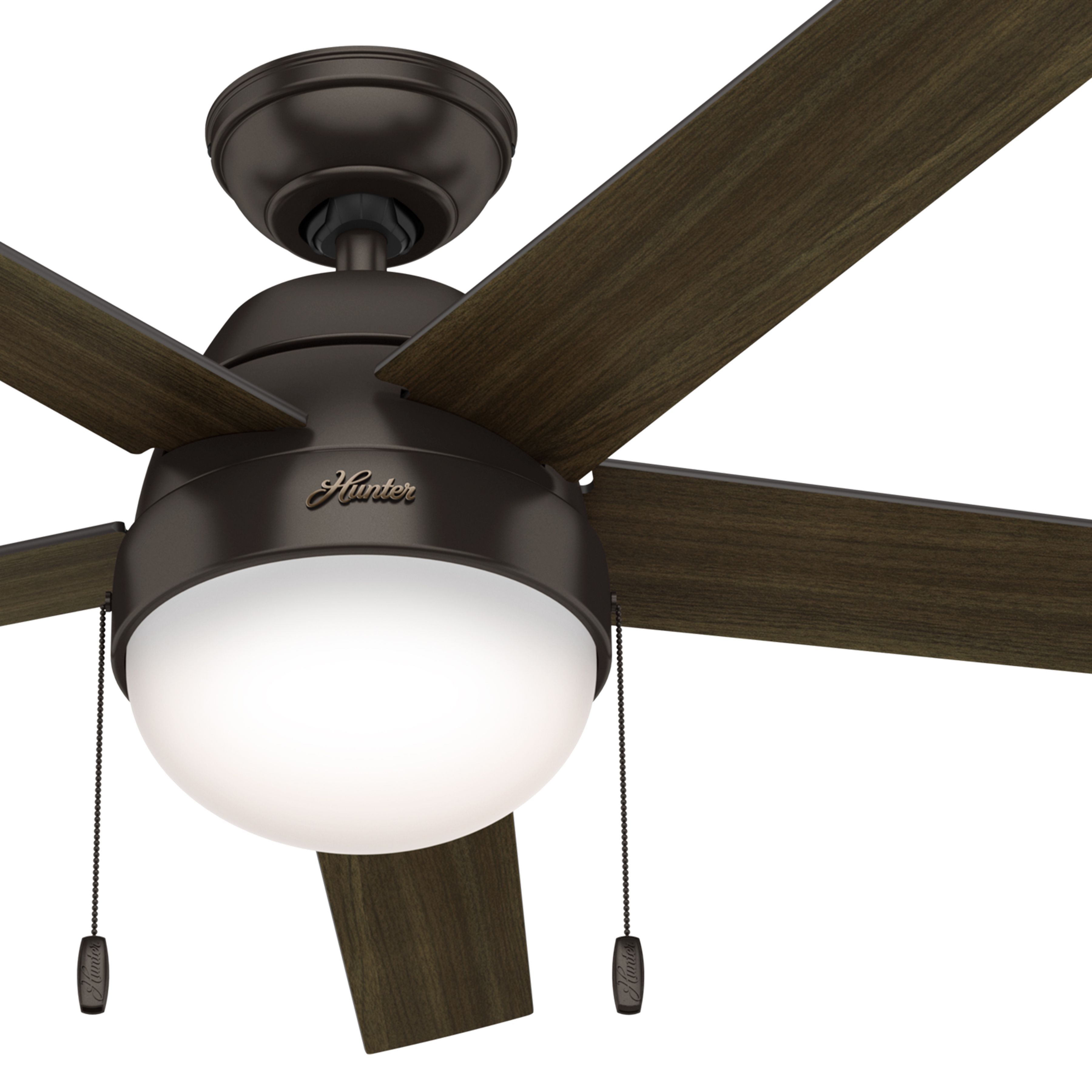 Hunter Fan 52 inch Contemporary Premier Bronze Indoor Ceiling Fan with Light Kit and Remote Control (Renewed)