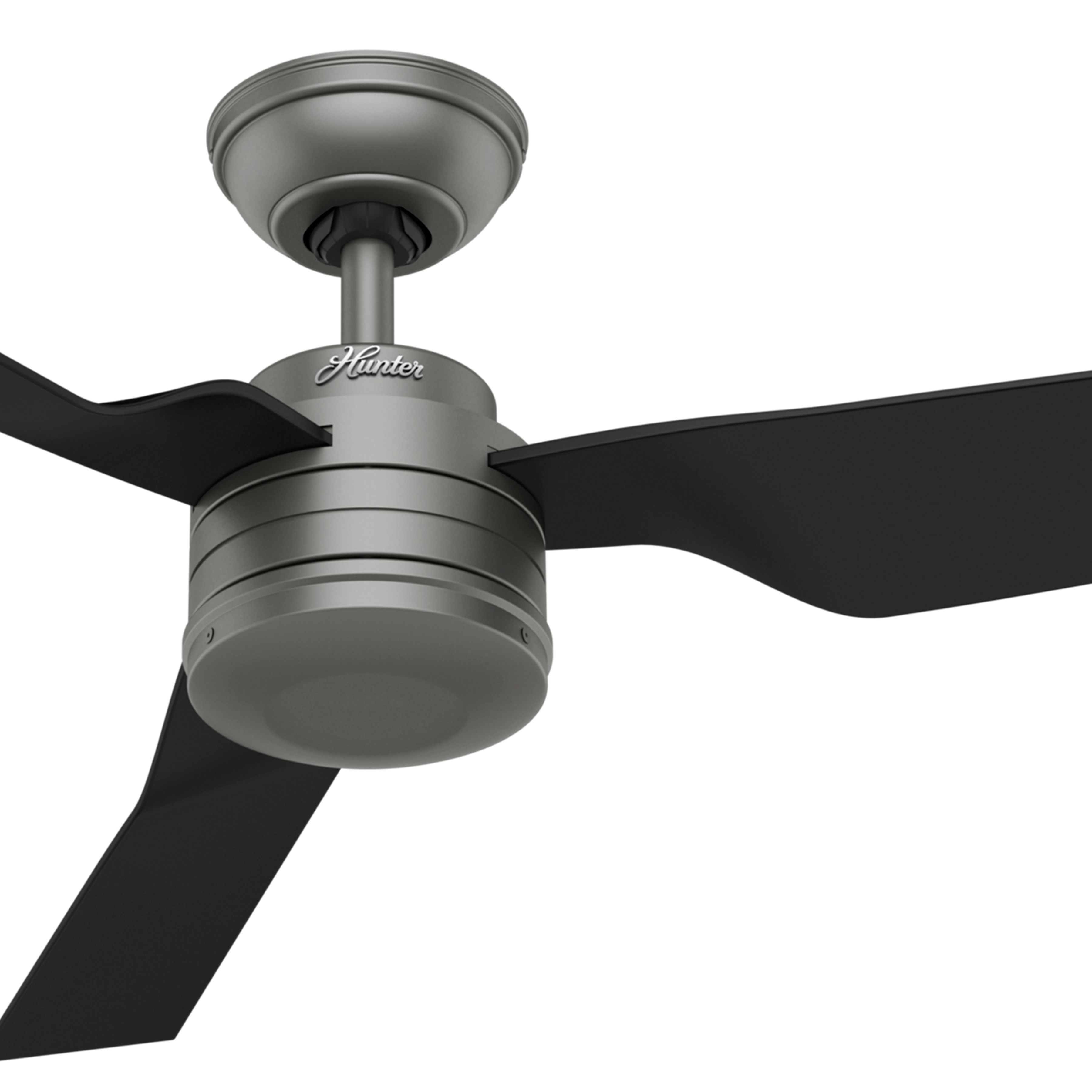 Hunter Fan 52 in. Matte Silver Contemporary Indoor / Outdoor Ceiling Fan with Remote Control (Certified Refurbished)