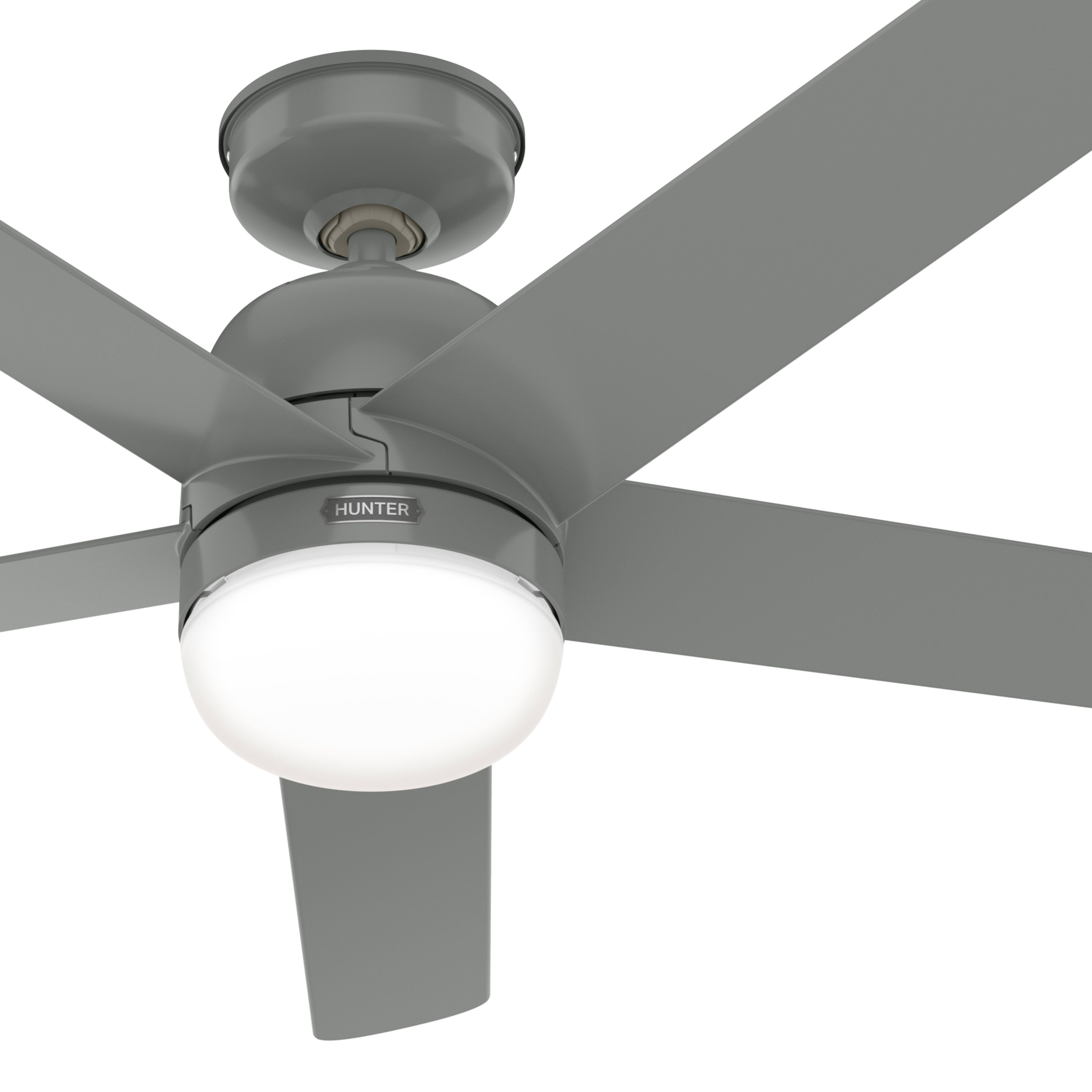 Hunter Fan 52 inch Casual Quartz Grey Outdoor Ceiling Fan with LED Light Kit and 5 Blades (Certified Refurbished)