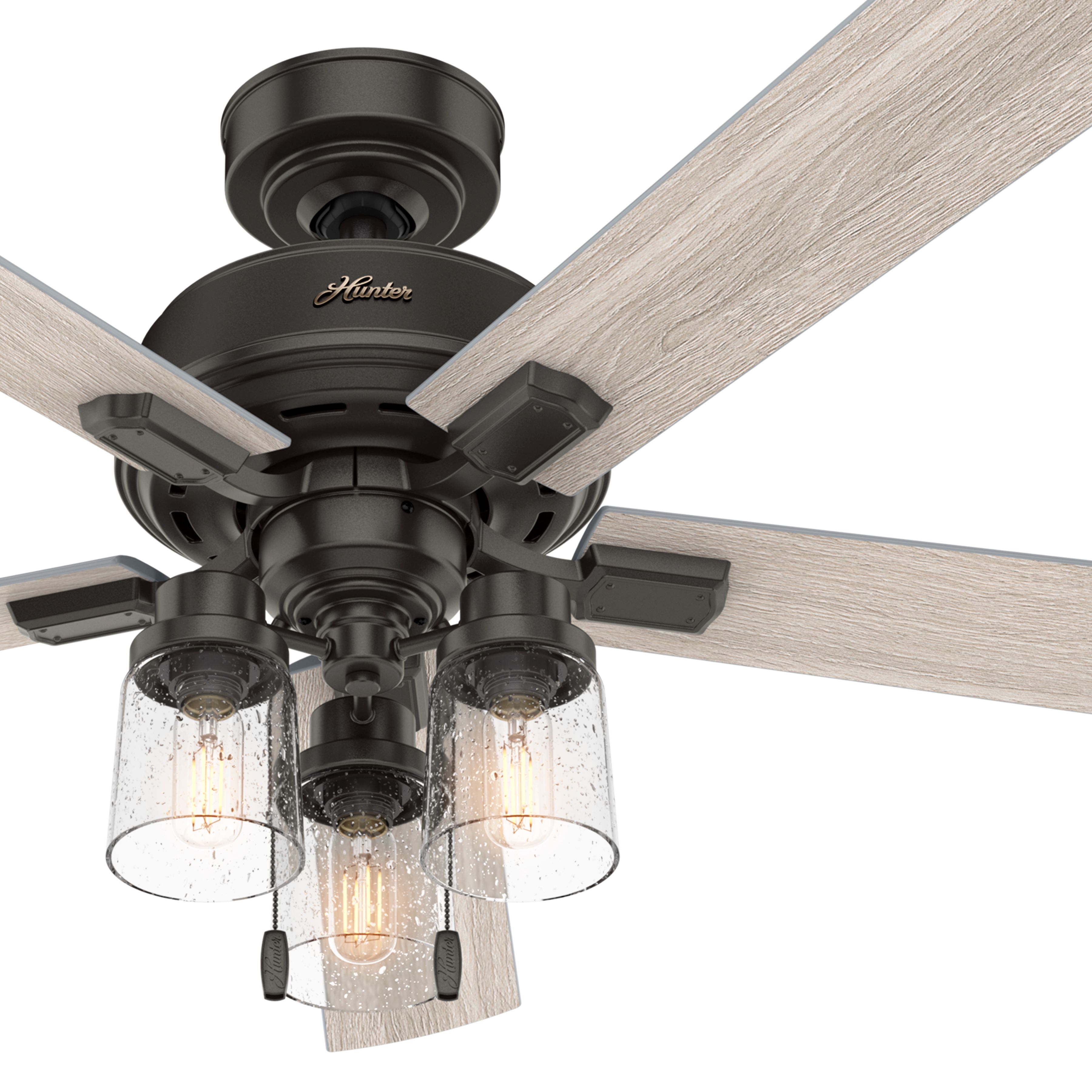 Hunter Fan 52 inch Casual Noble Bronze Indoor Ceiling Fan with Light Kit (Renewed)