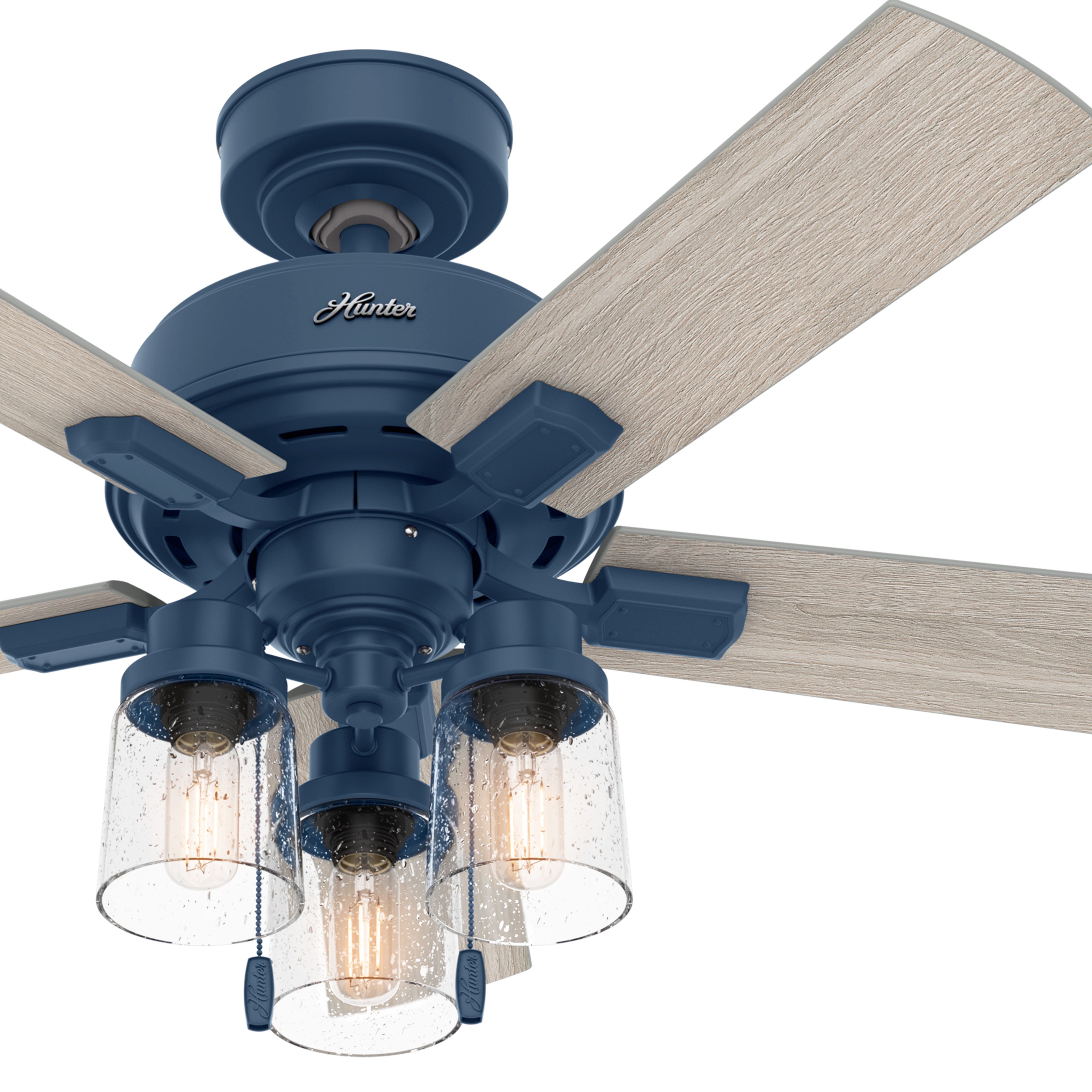Hunter Fan 44 in. Casual Indigo Blue Indoor Ceiling Fan with Light Kit (Certified Refurbished)