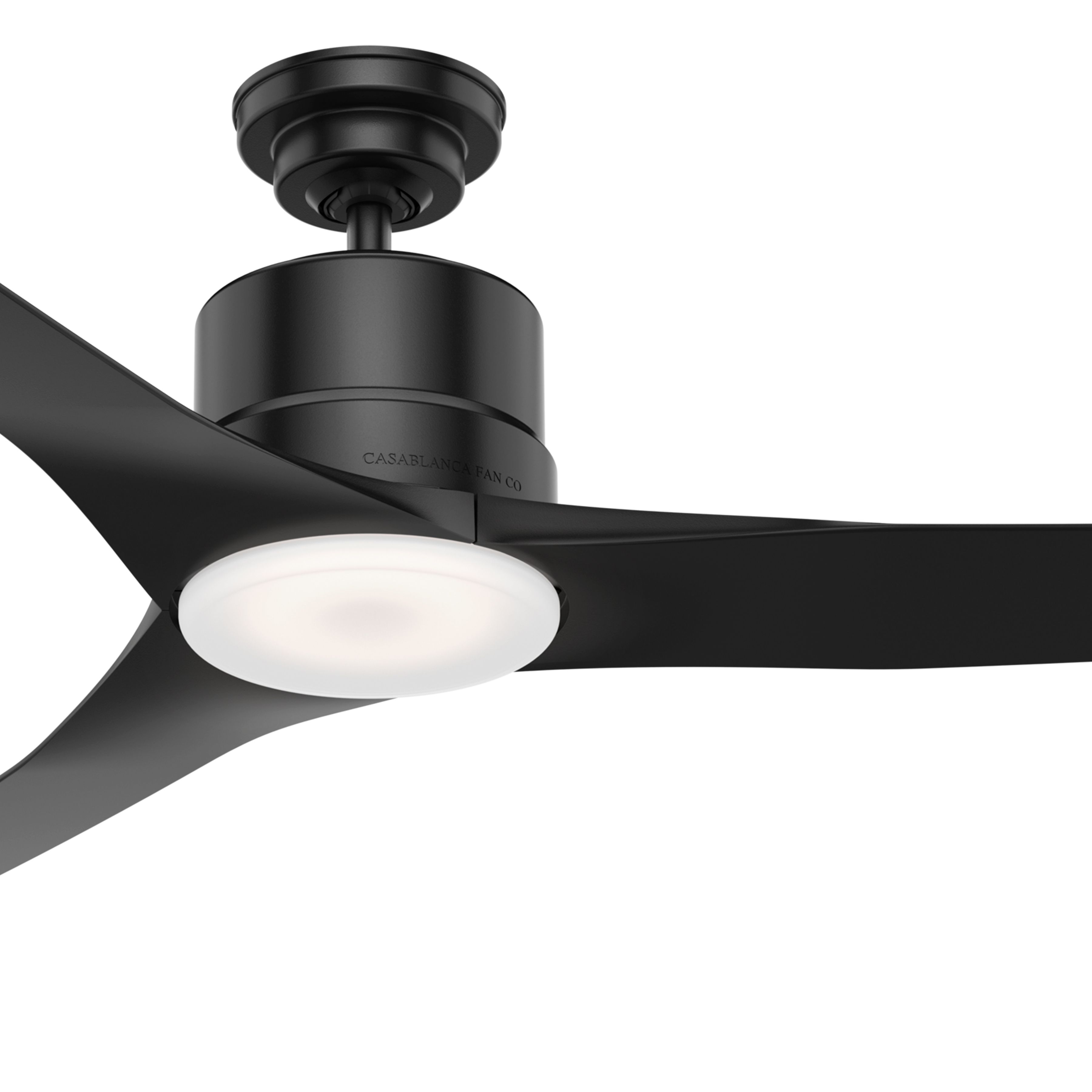 Casablanca Fan 52 inch Contemporary Matte Black Indoor/Outdoor Ceiling Fan with Light Kit and Remote Control (Renewed)