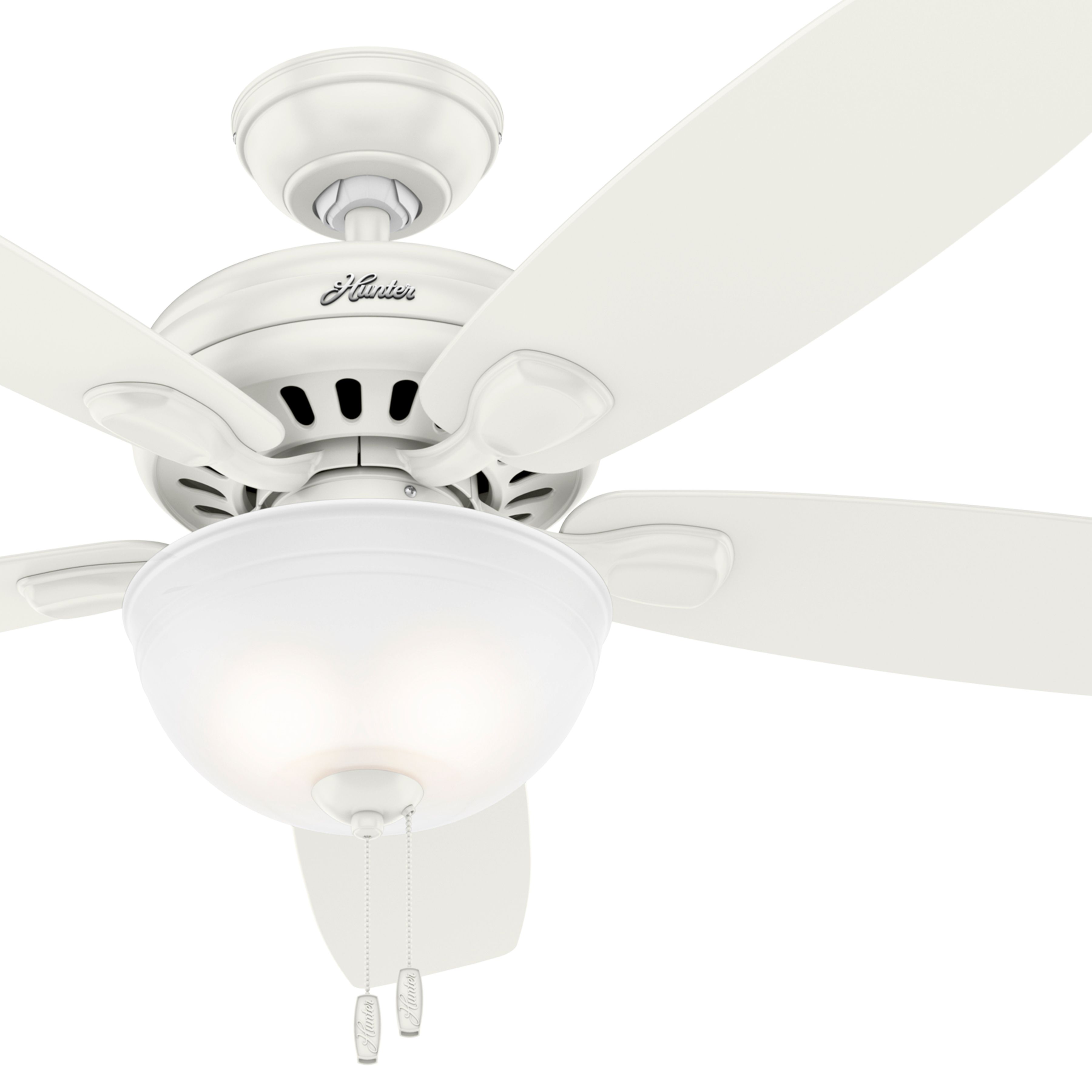 Hunter Fan 52 inch Casual Fresh White Ceiling Fan with Light Kit and Pull Chain (Certified Refurbished)