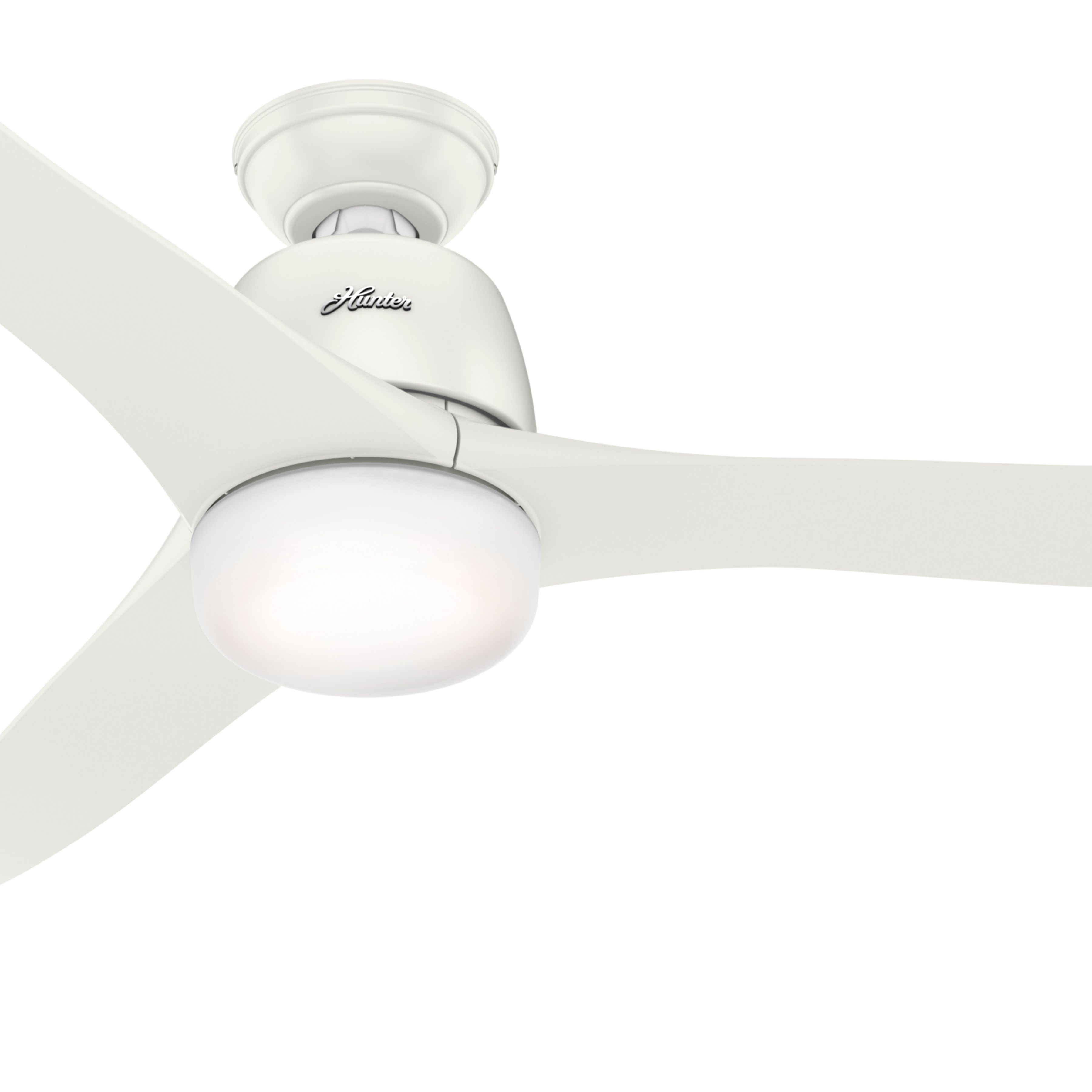 Hunter Fan 54 inch Fresh White Contemporary Indoor Ceiling Fan with Light Kit and Remote Control (Certified Refurbished)