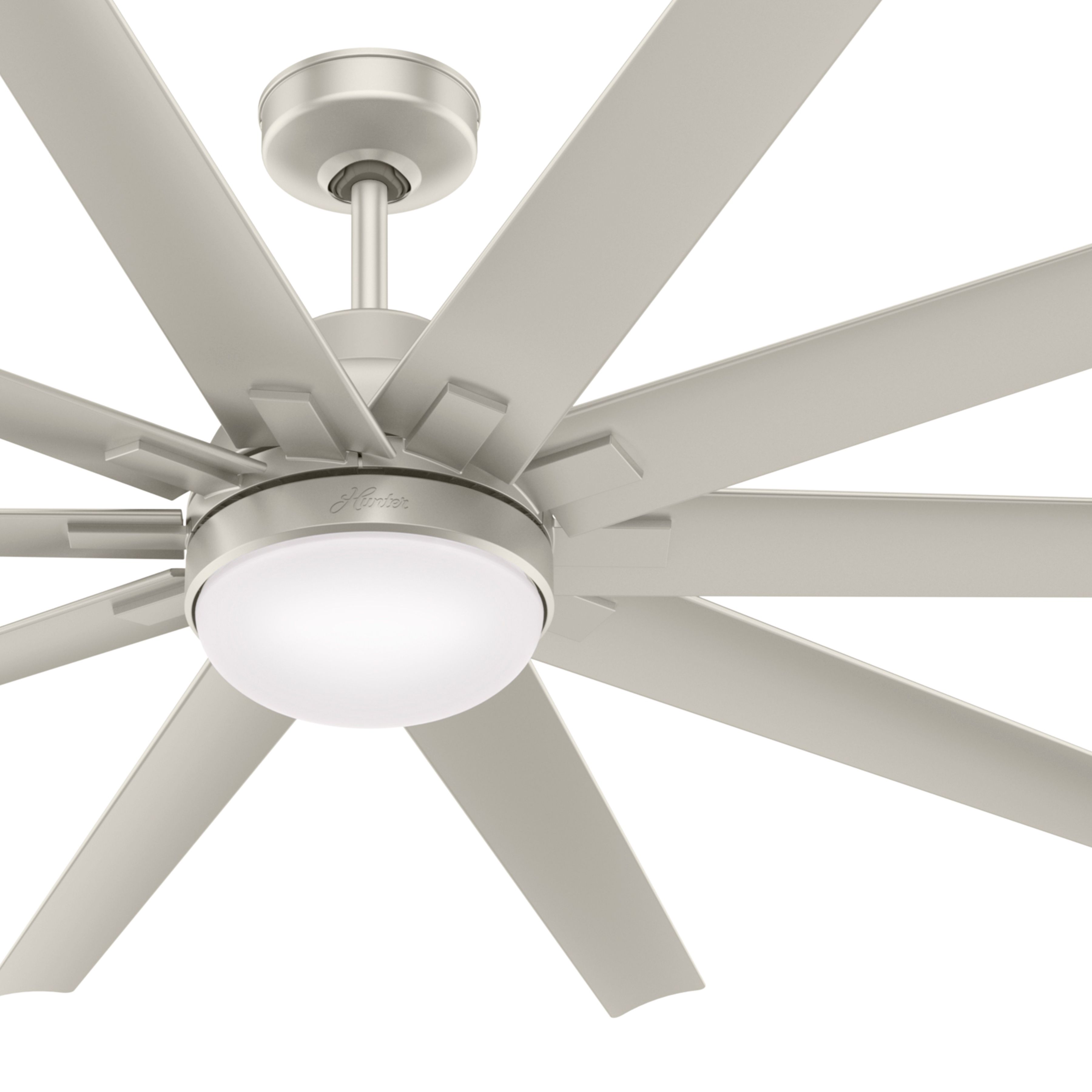 Hunter Fan 72 inch Contemporary Matte Nickel Outdoor Ceiling Fan with Light Kit (Certified Refurbished)