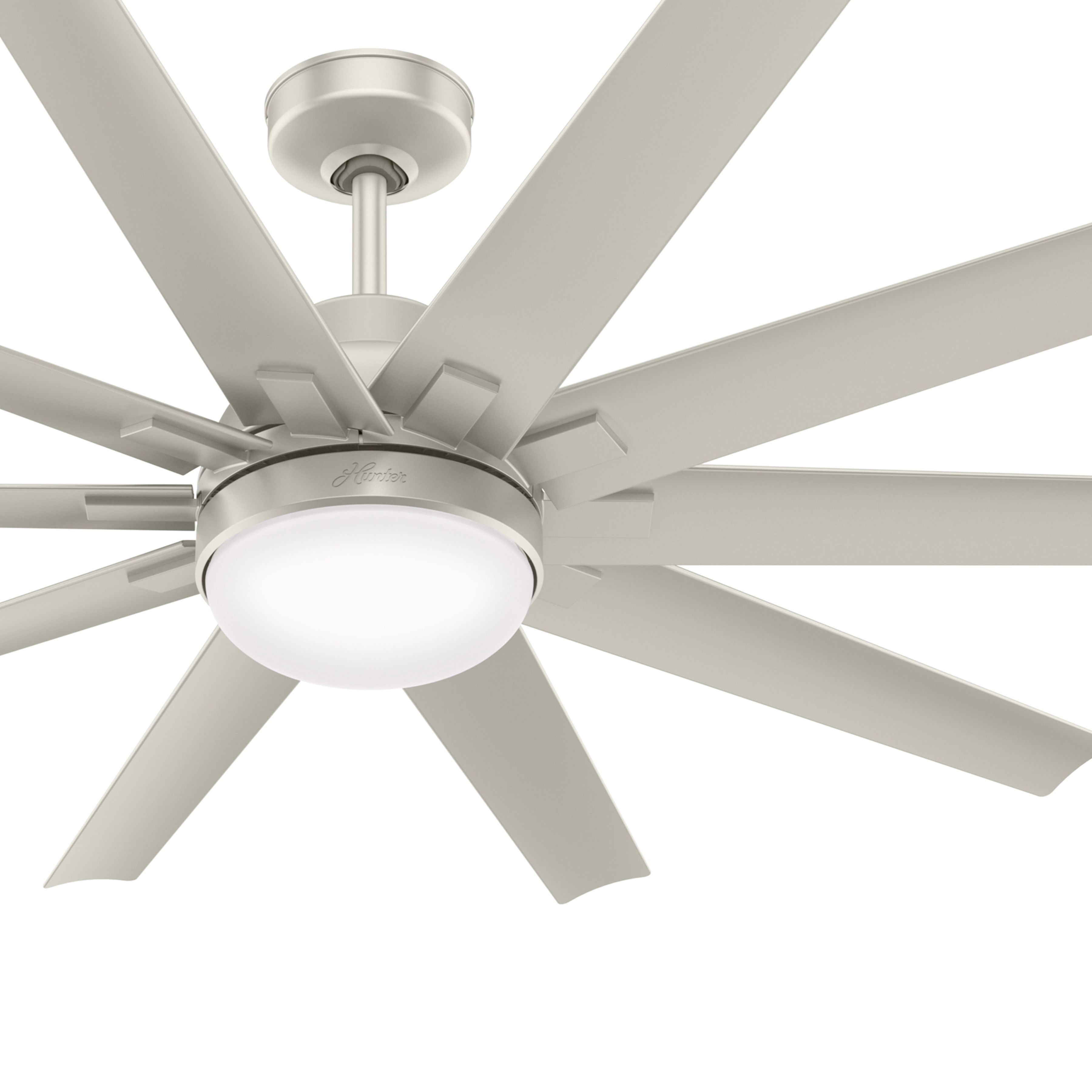 Hunter Fan 60 inch Contemporary Matte Nickel Indoor/Outdoor Ceiling Fan with Light Kit and Remote Control (Certified Refurbished)