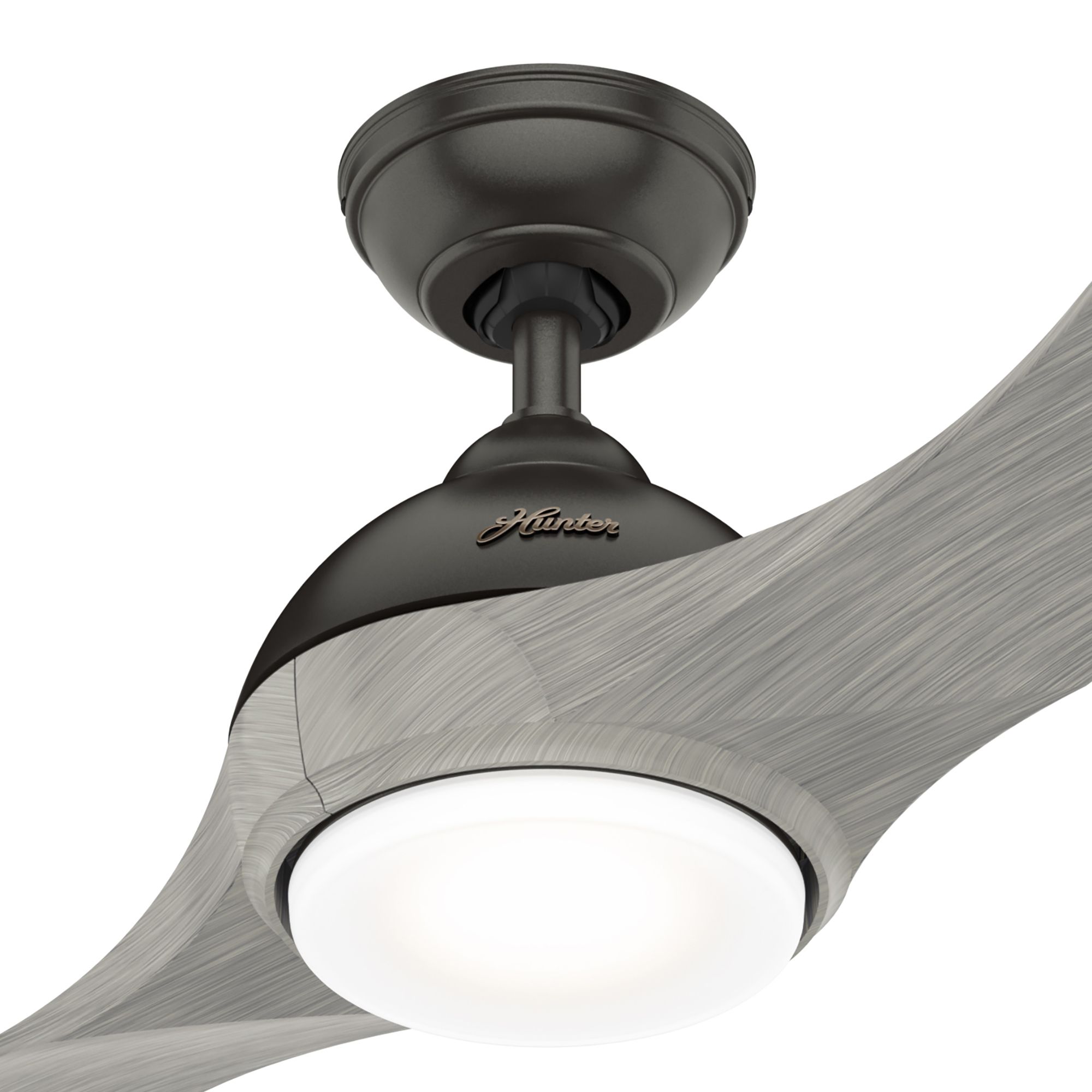 Hunter Fan 56 inch Casual Noble Bronze Outdoor Ceiling Fan with LED Light Kit and Remote Control (Certified Refurbished)