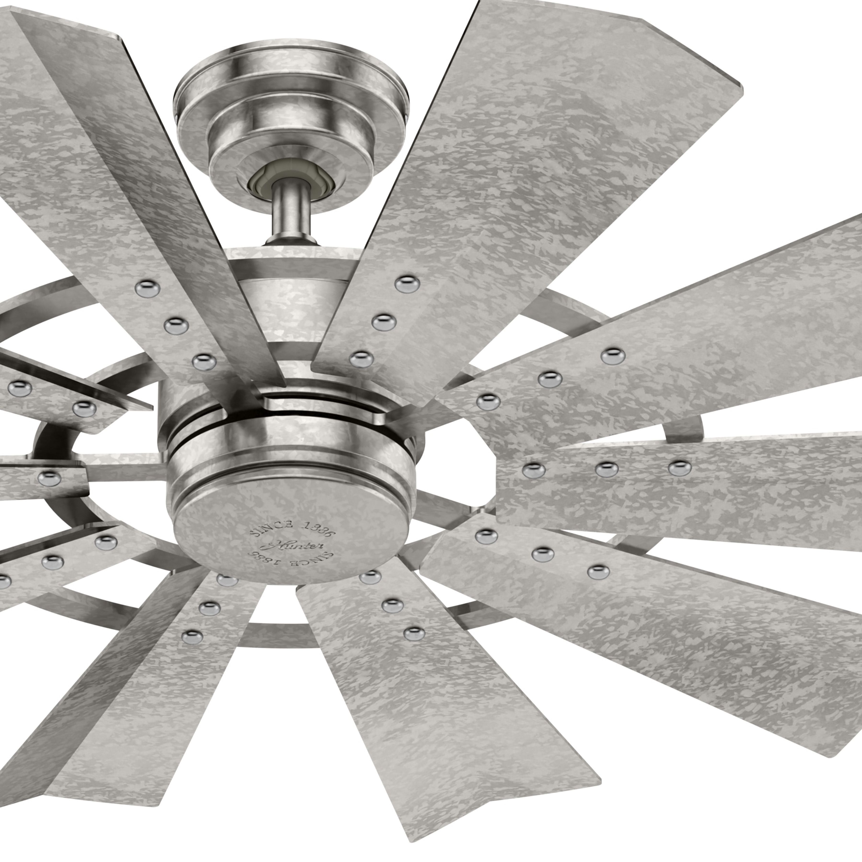 Hunter Fan 44 inch Casual Galvanized Outdoor Ceiling Fan with 10 Blades (Certified Refurbished)