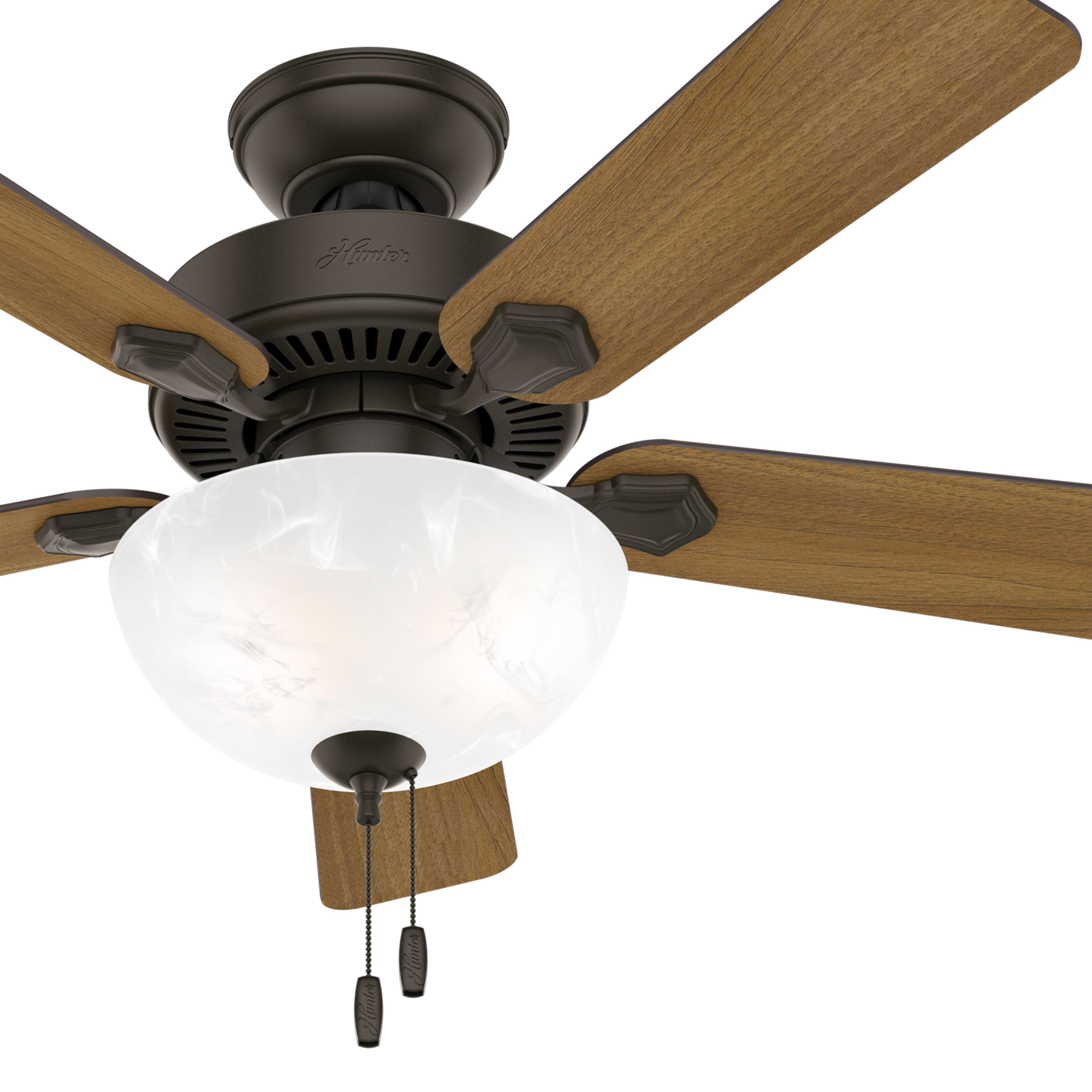 Hunter Fan 44 inch Traditional New Bronze Indoor Ceiling Fan with Light Kit (Renewed)