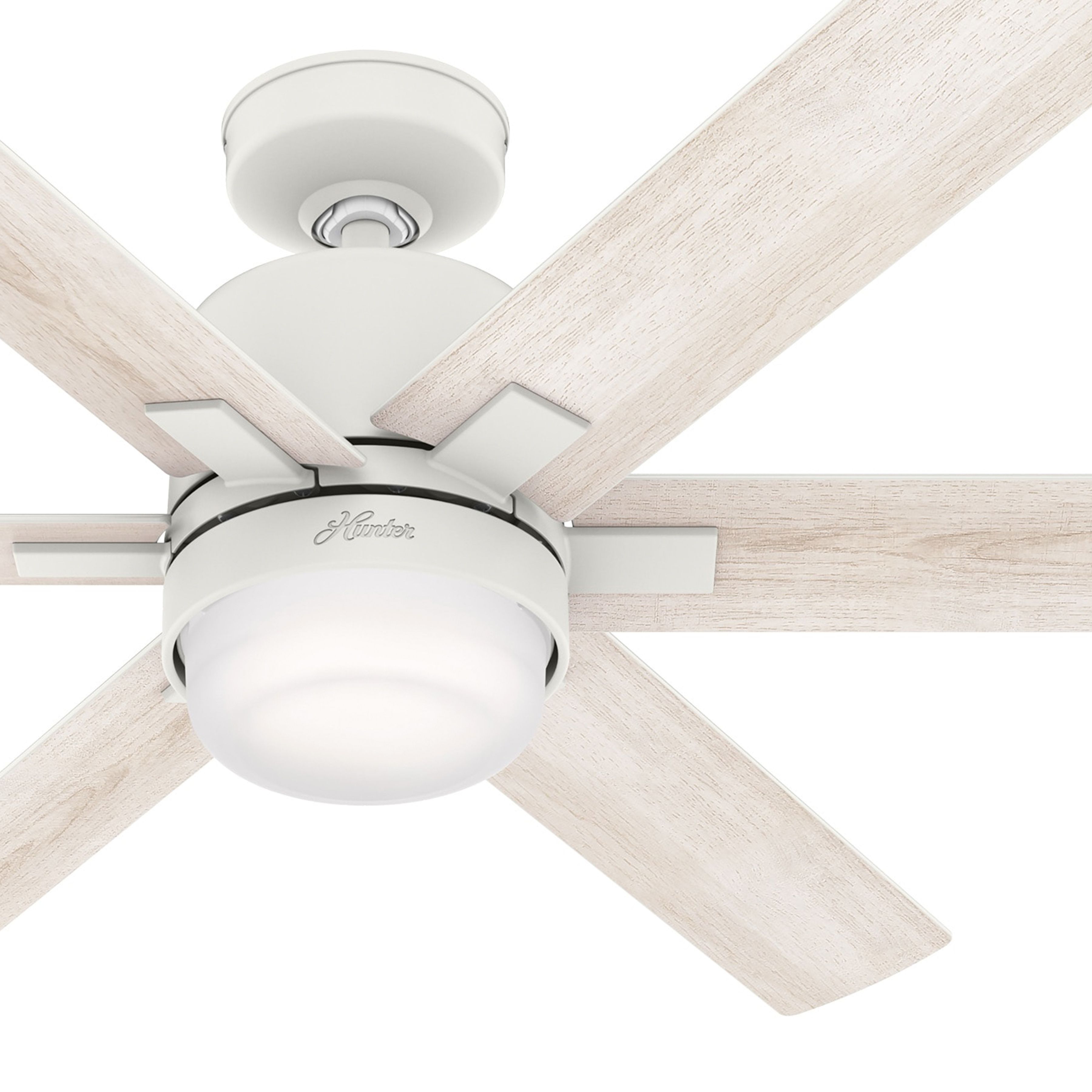 Hunter Fan 52 inch Contemporary Matte White Indoor Ceiling Fan with Light Kit (Certified Refurbished)