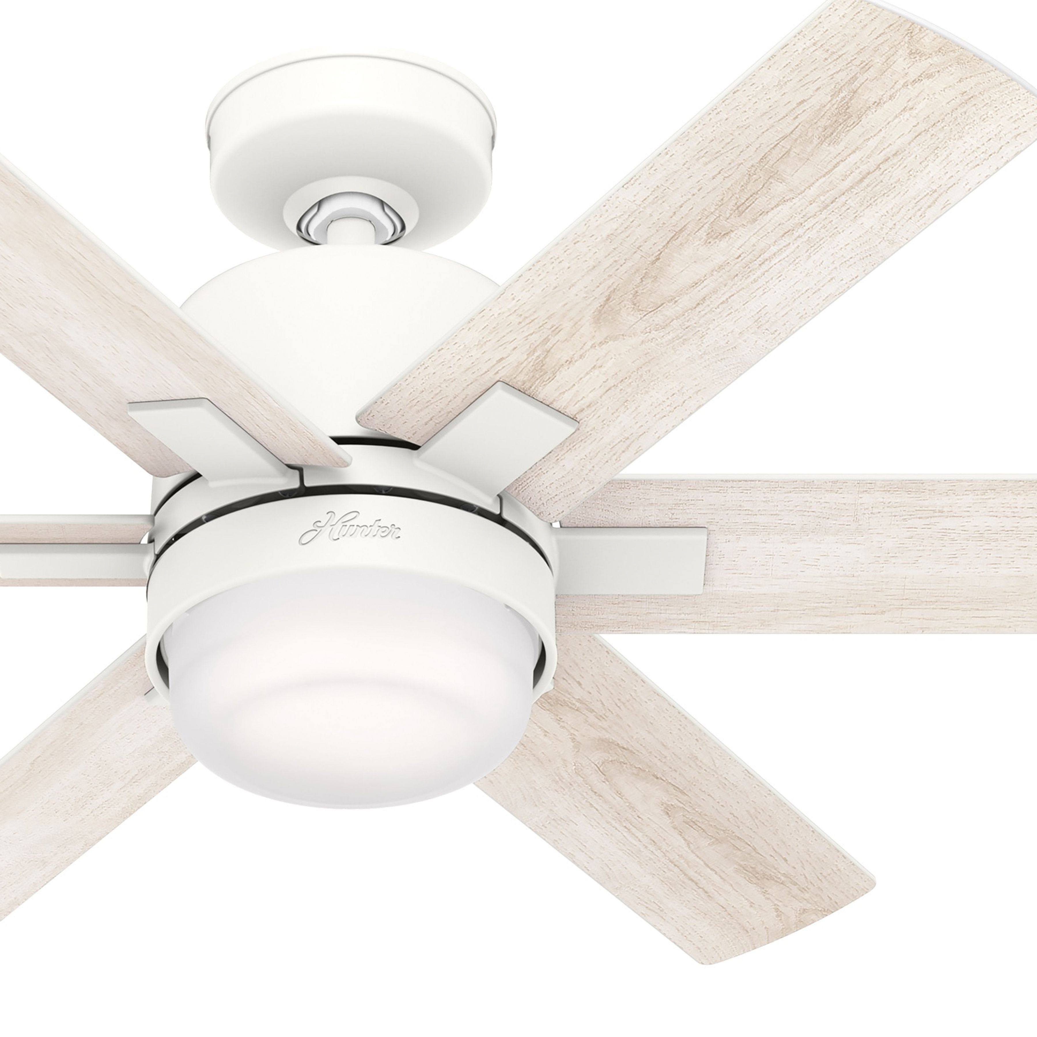 Huner Fan 44 inch Casual Matte White Indoor Ceiling Fan with LED Light Kit (Certified Refurbished)