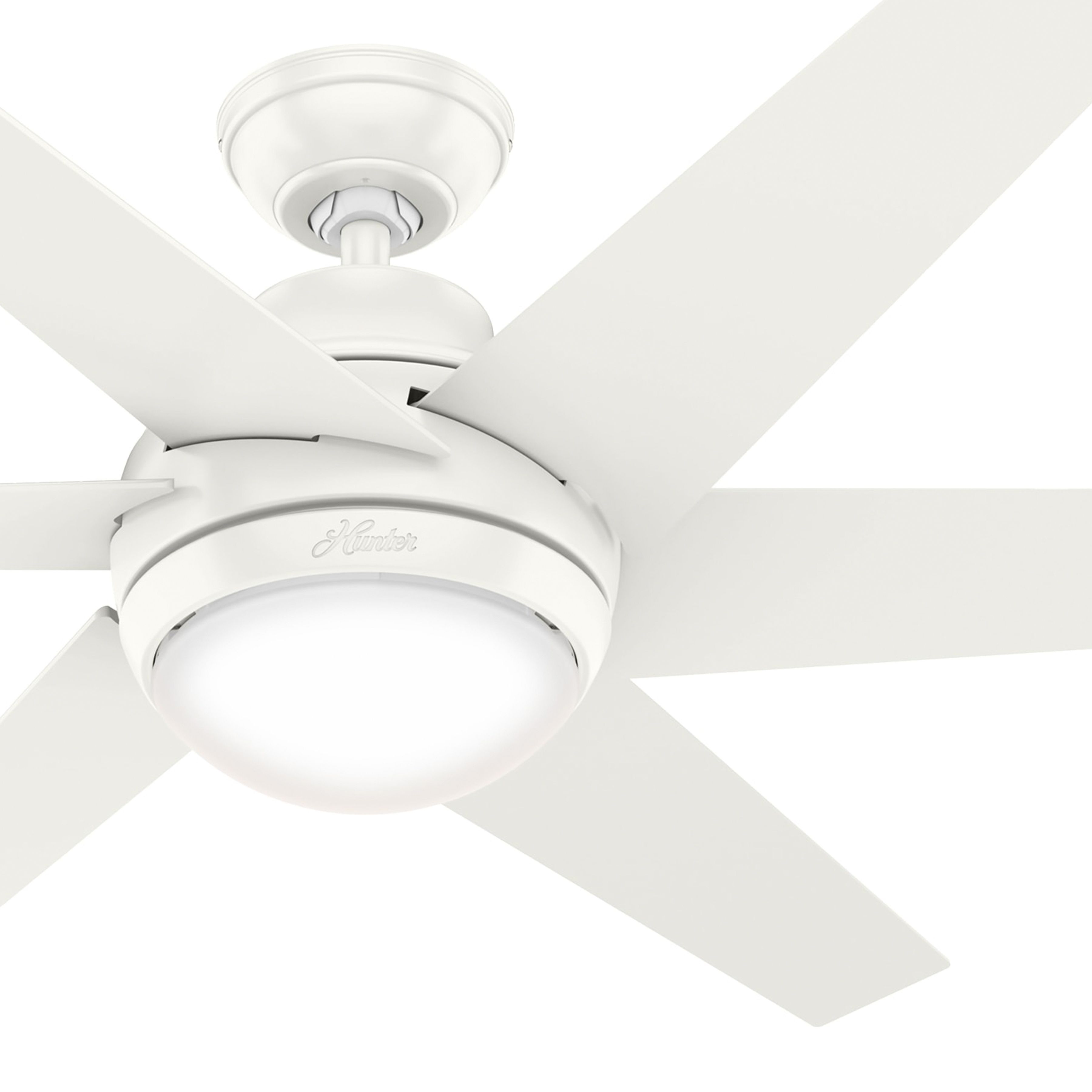 Hunter Fan 52 inch Casual Indoor Fresh White Ceiling Fan with Light Kit and Remote Control (Certified Refurbished)