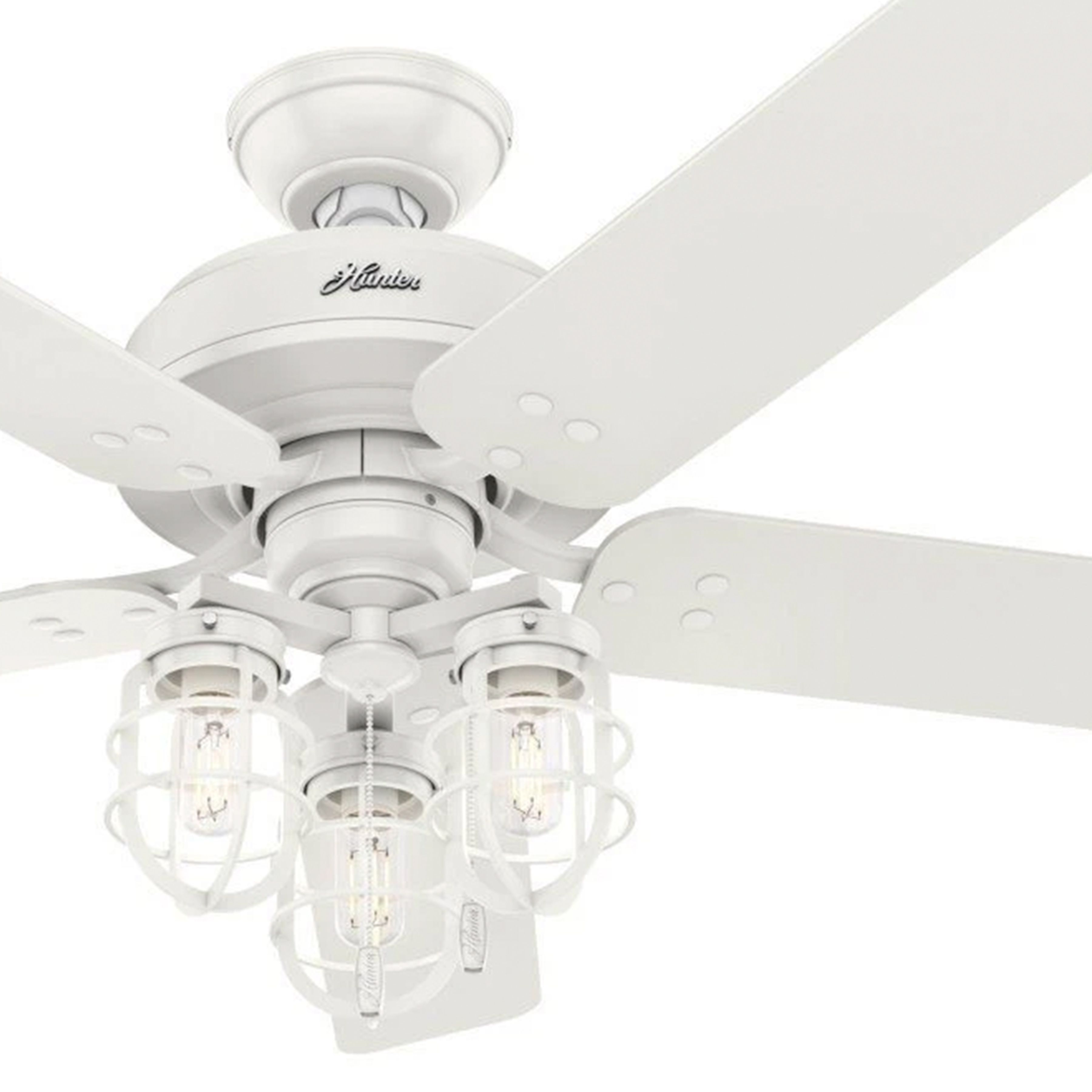 Hunter Fan 52 inch Casual Fresh White Finish Outdoor Ceiling Fan with LED Light Kit (Certified Refurbished)