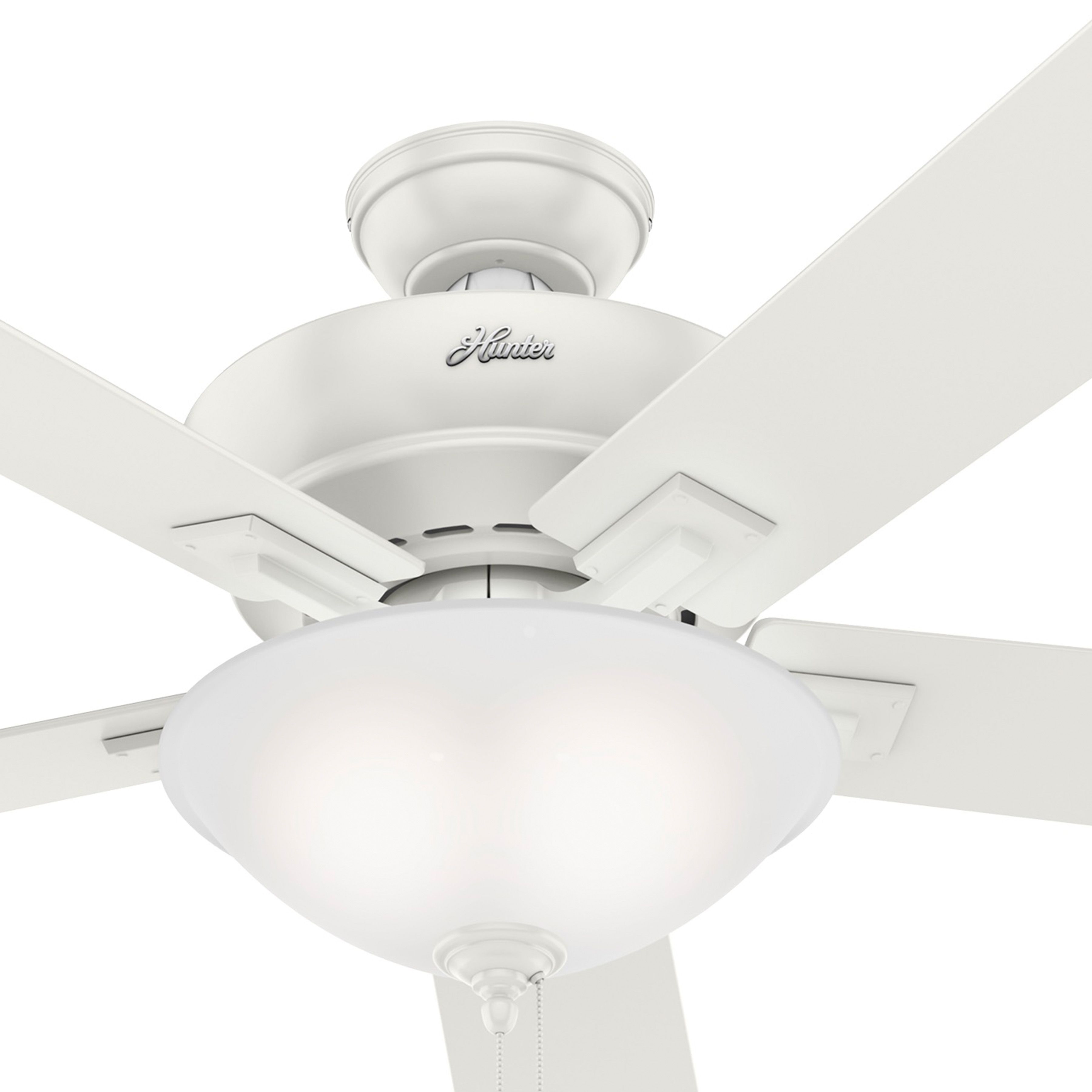 Hunter Fan 60 inch Indoor Casual Fresh White Ceiling Fan with Light Kit and Pull Chain (Certified Refurbished)