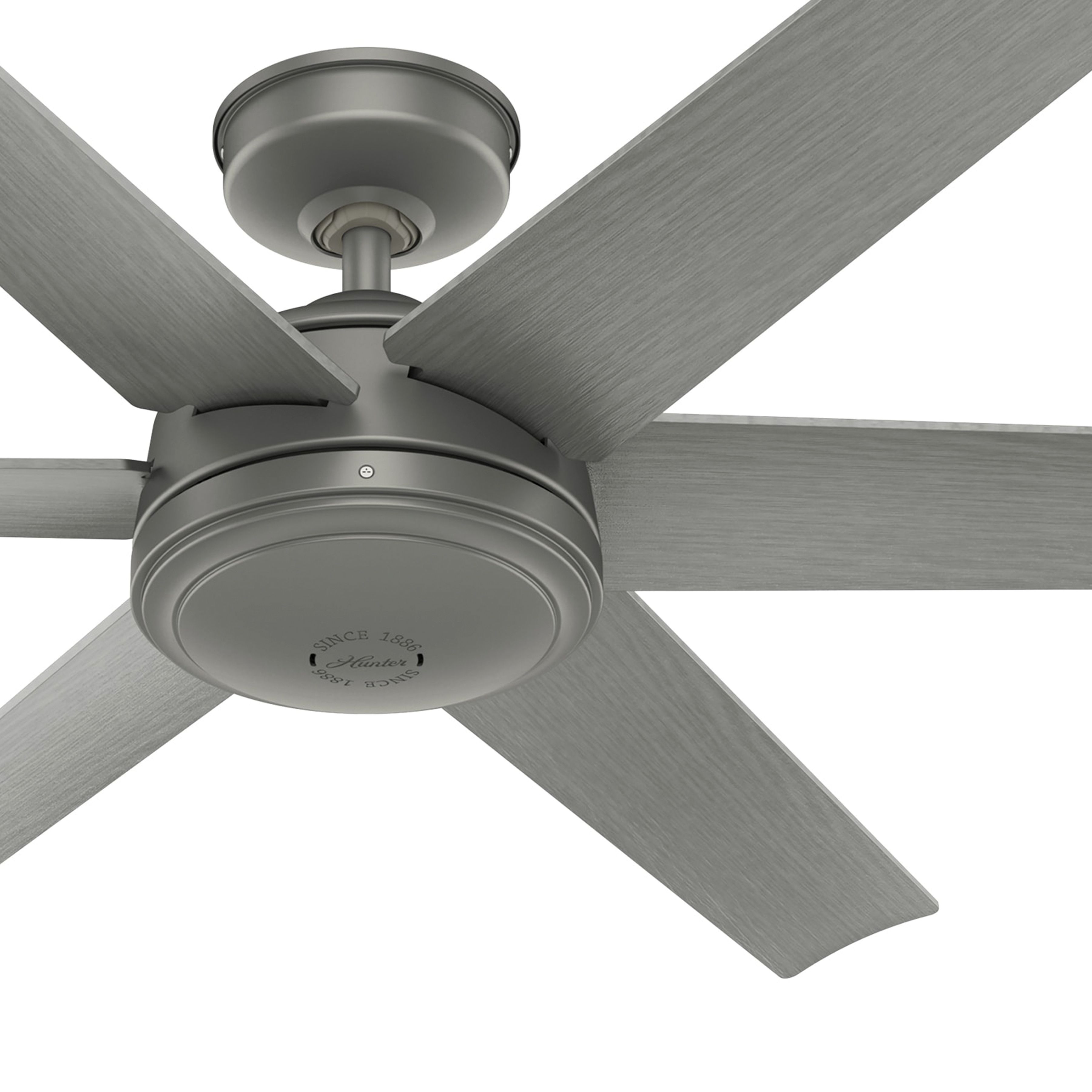 Hunter Fan 52 inch Contemporary Matte Silver Outdoor Ceiling Fan with 6 Blades (Certified Refurbished)