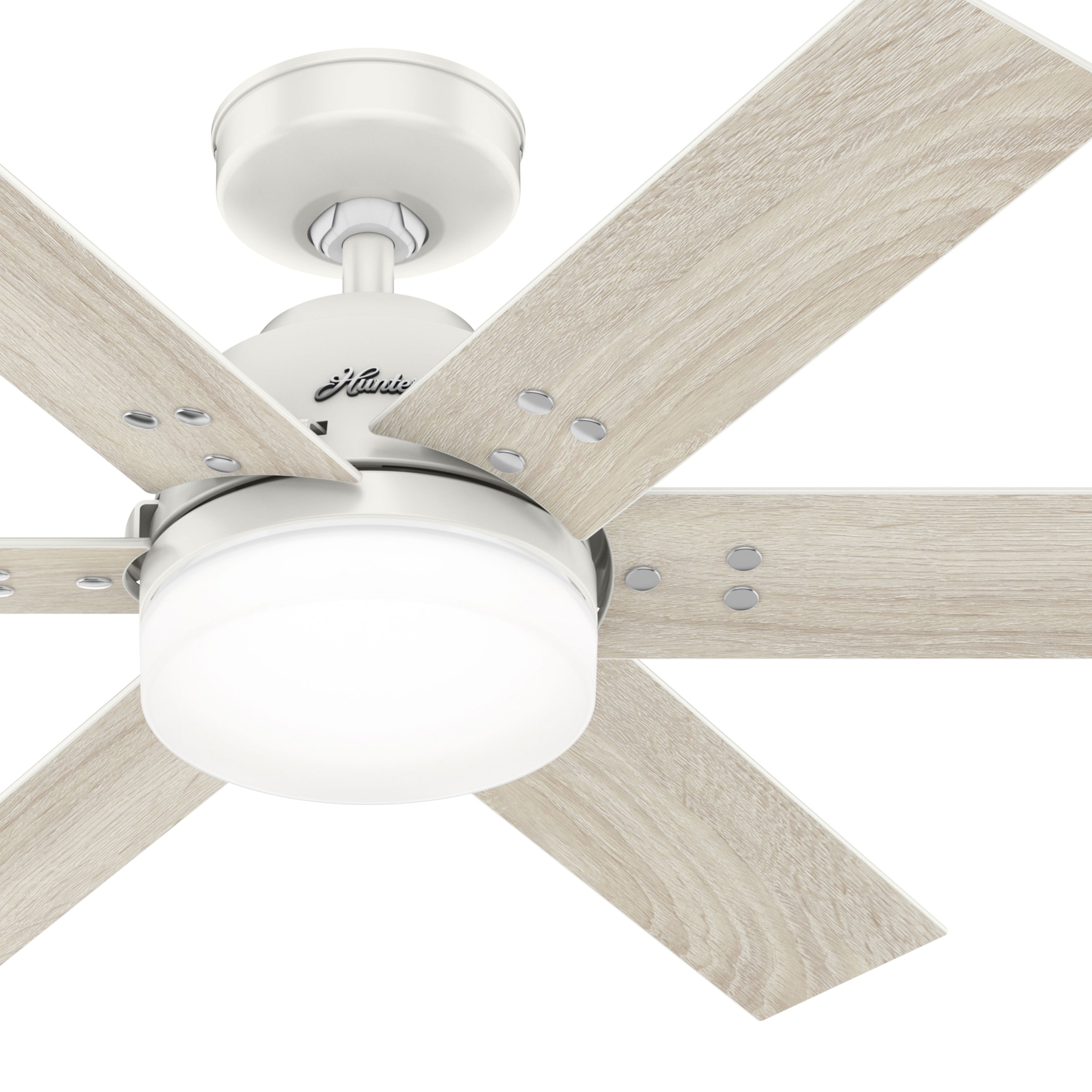 Hunter Fan 44 inch Contemporary Indoor Fresh White Ceiling Fan with Light Kit and Remote Control (Certified Refurbished)