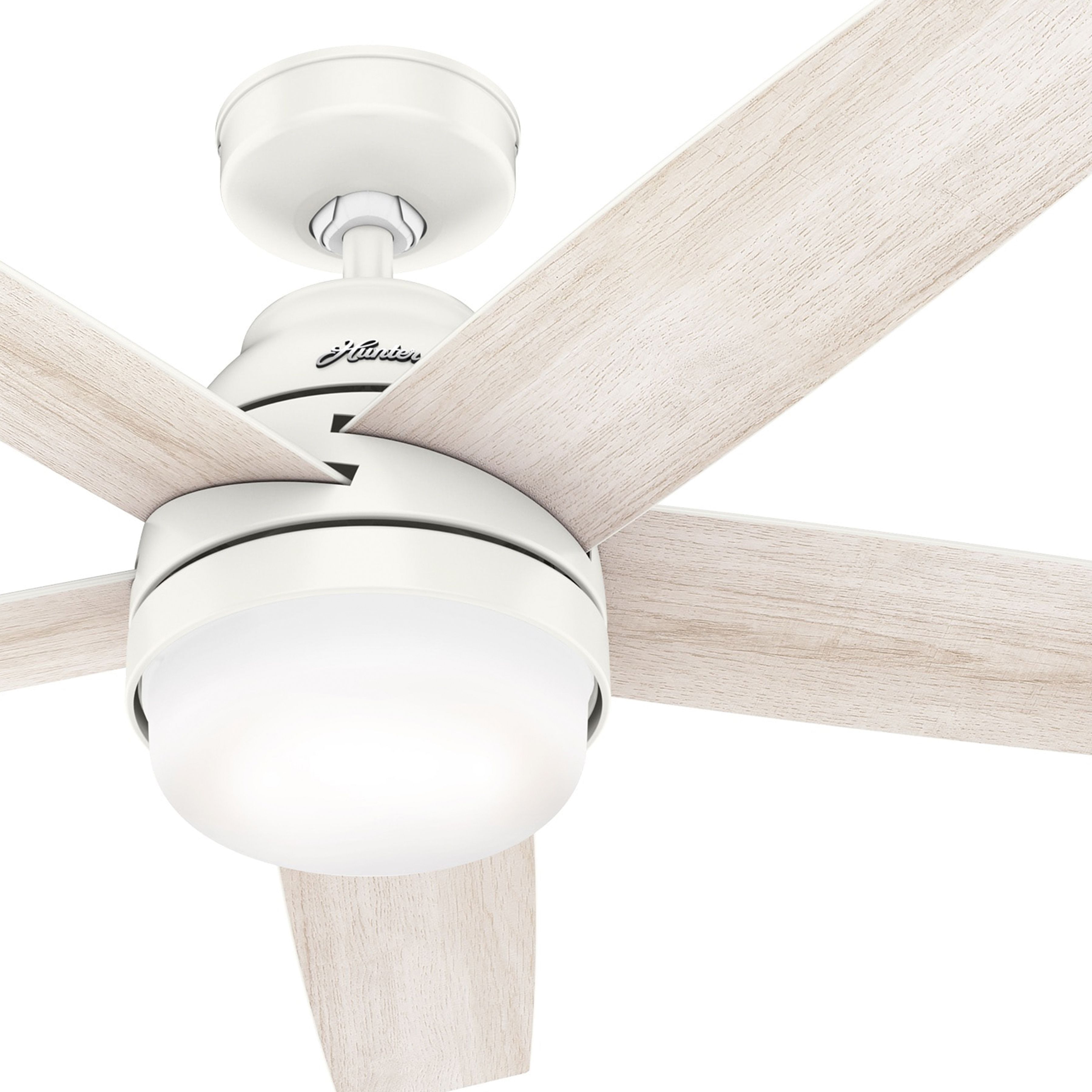 Hunter Fan 52 inch Casual Fresh White Indoor Ceiling Fan with LED Light Kit and Remote Control (Certified Refurbished)