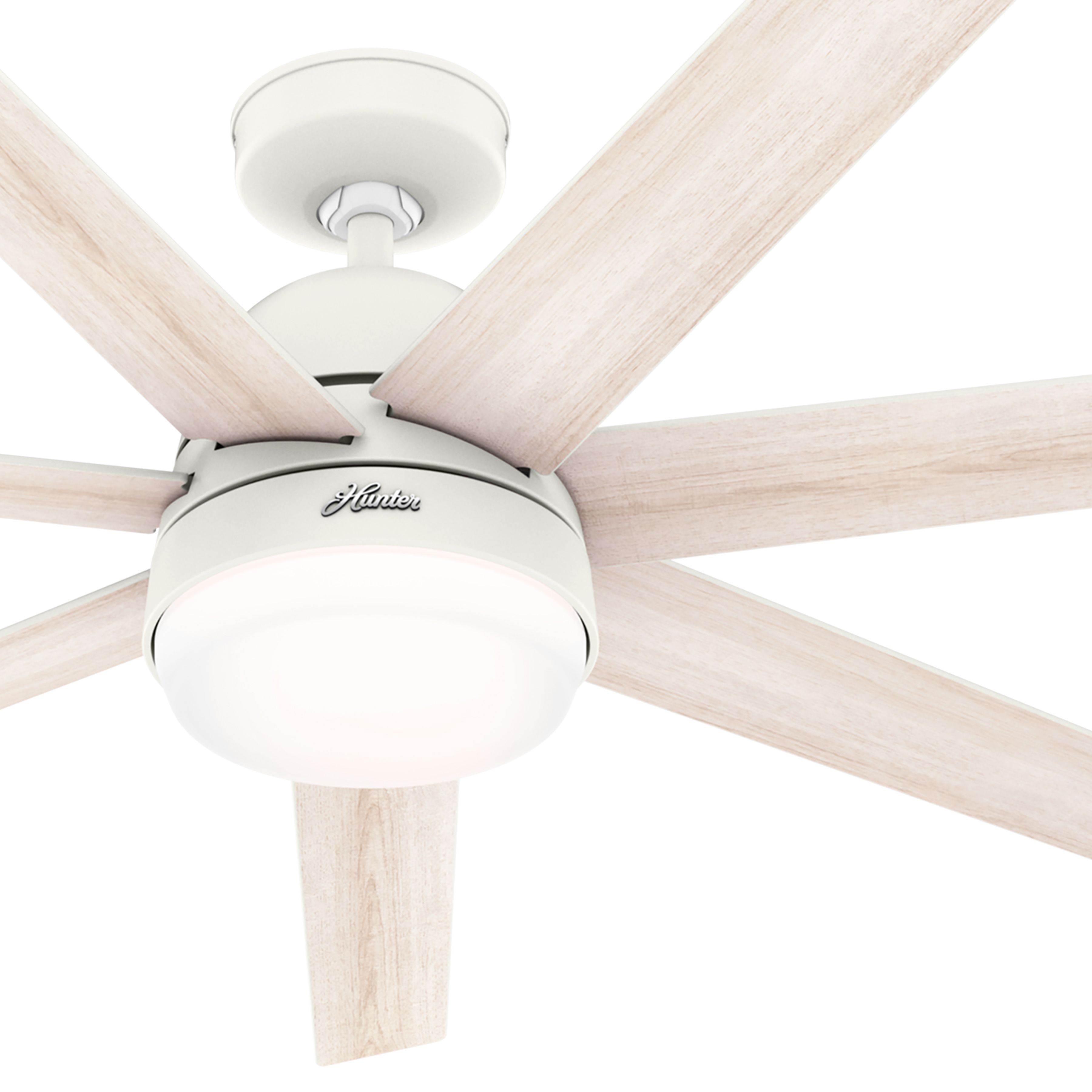 Hunter Fan 60 inch Casual Matte White Indoor Ceiling Fan with LED Light Kit (Certified Refurbished)