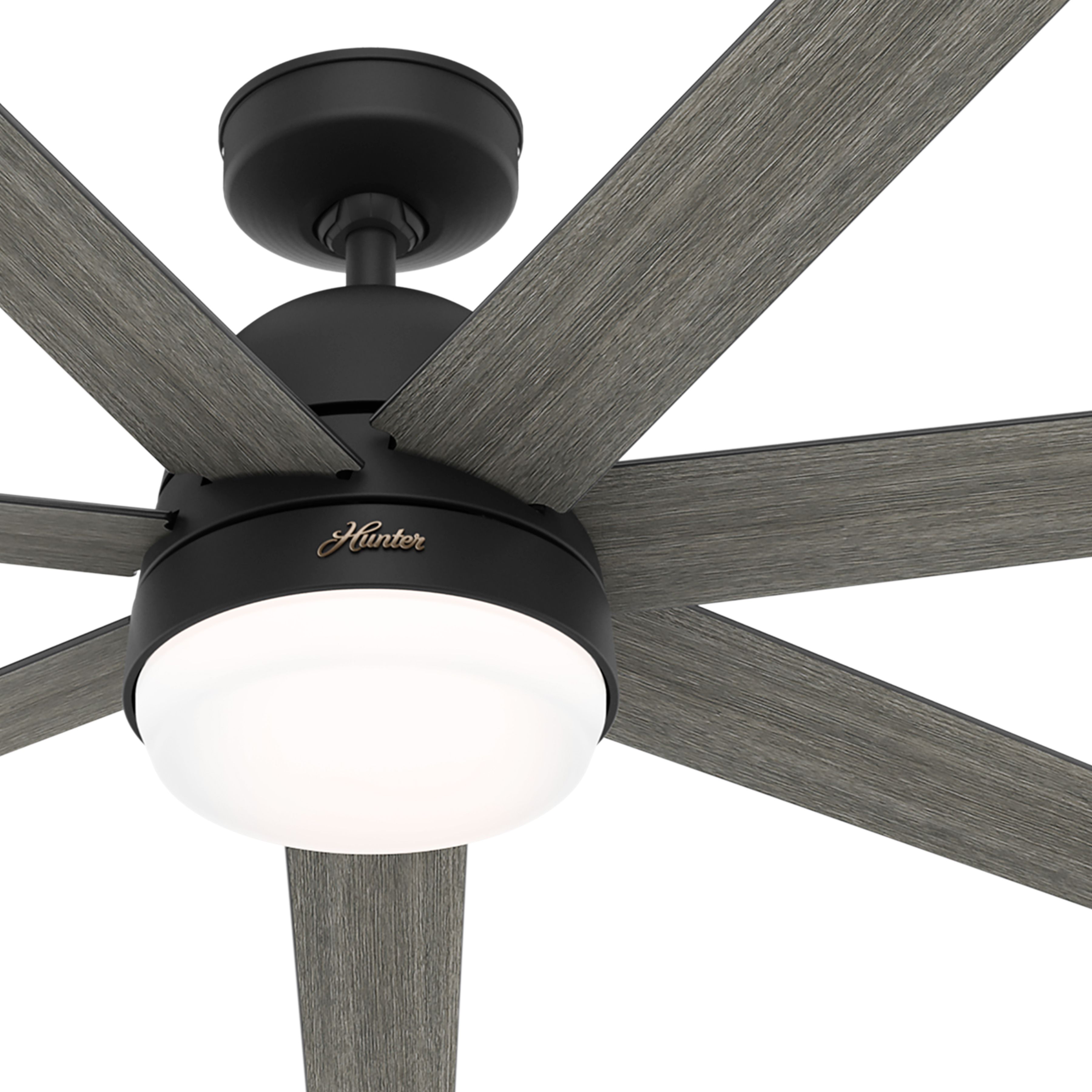 Hunter Fan 60 inch Casual Matte Black Indoor Ceiling Fan with LED Light Kit (Certified Refurbished)
