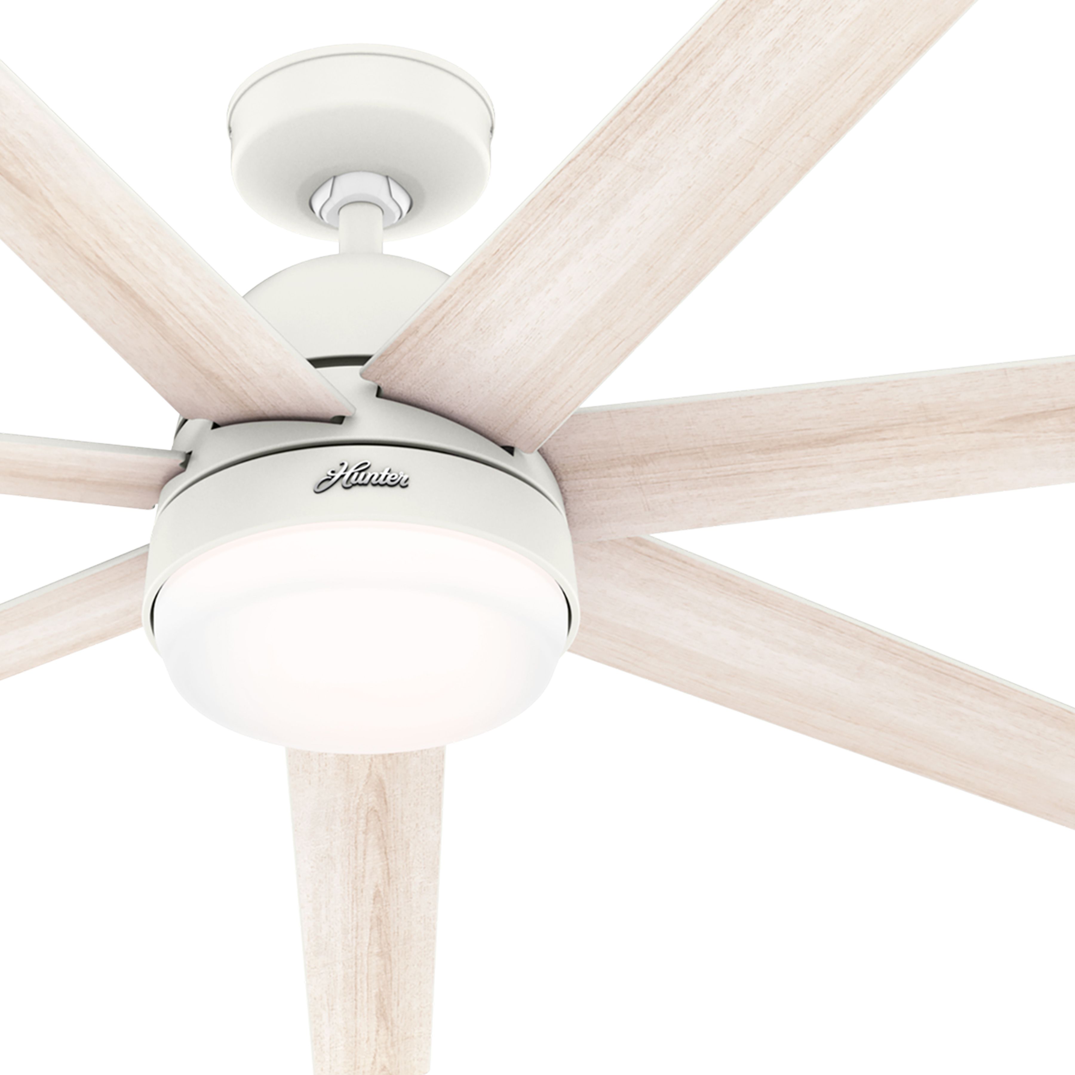 Hunter Fan 70 inch Casual Matte White Indoor Ceiling Fan with LED Light Kit (Certified Refurbished)
