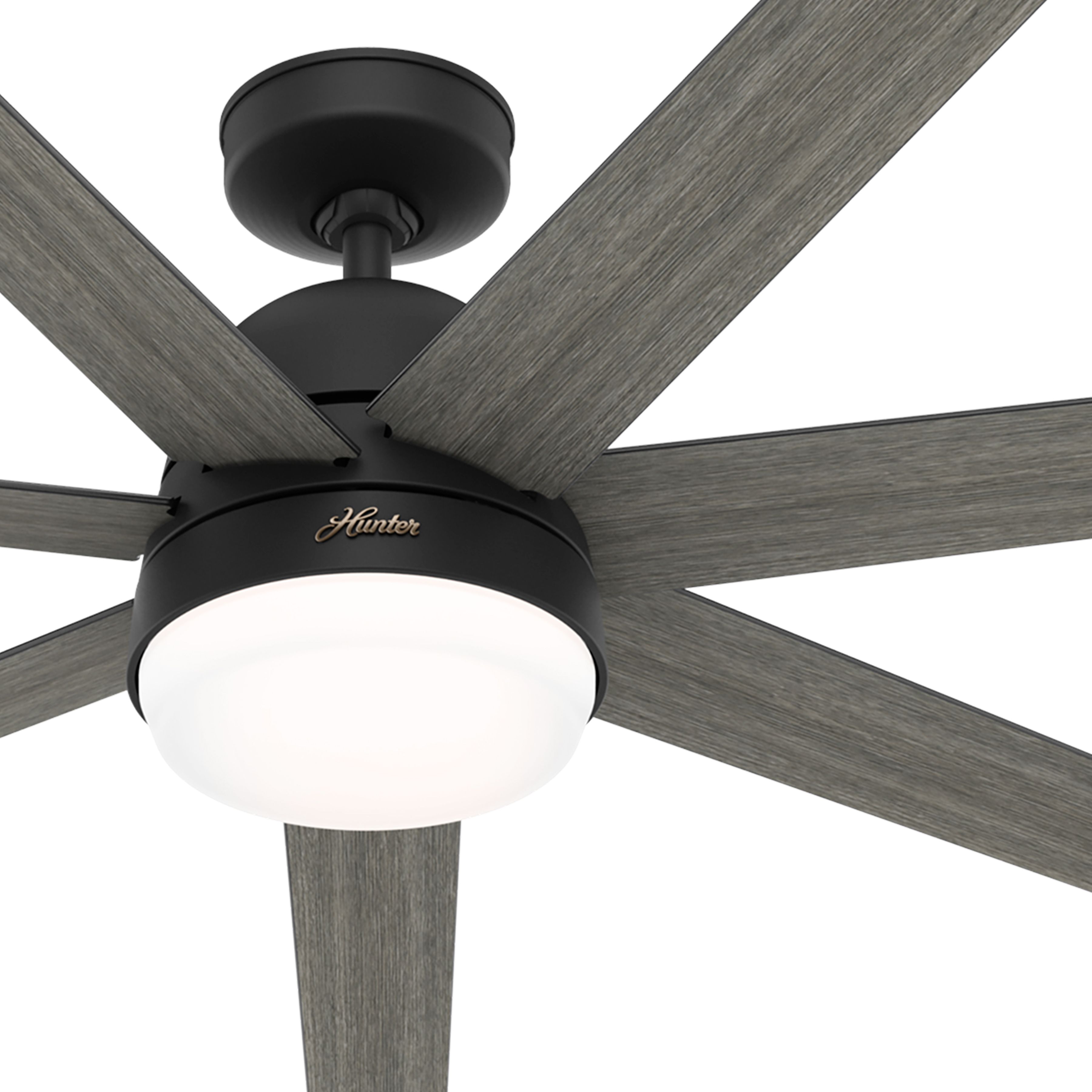 Hunter Fan 70 inch Casual Matte Black Indoor Ceiling Fan with LED Light Kit (Certified Refurbished)  