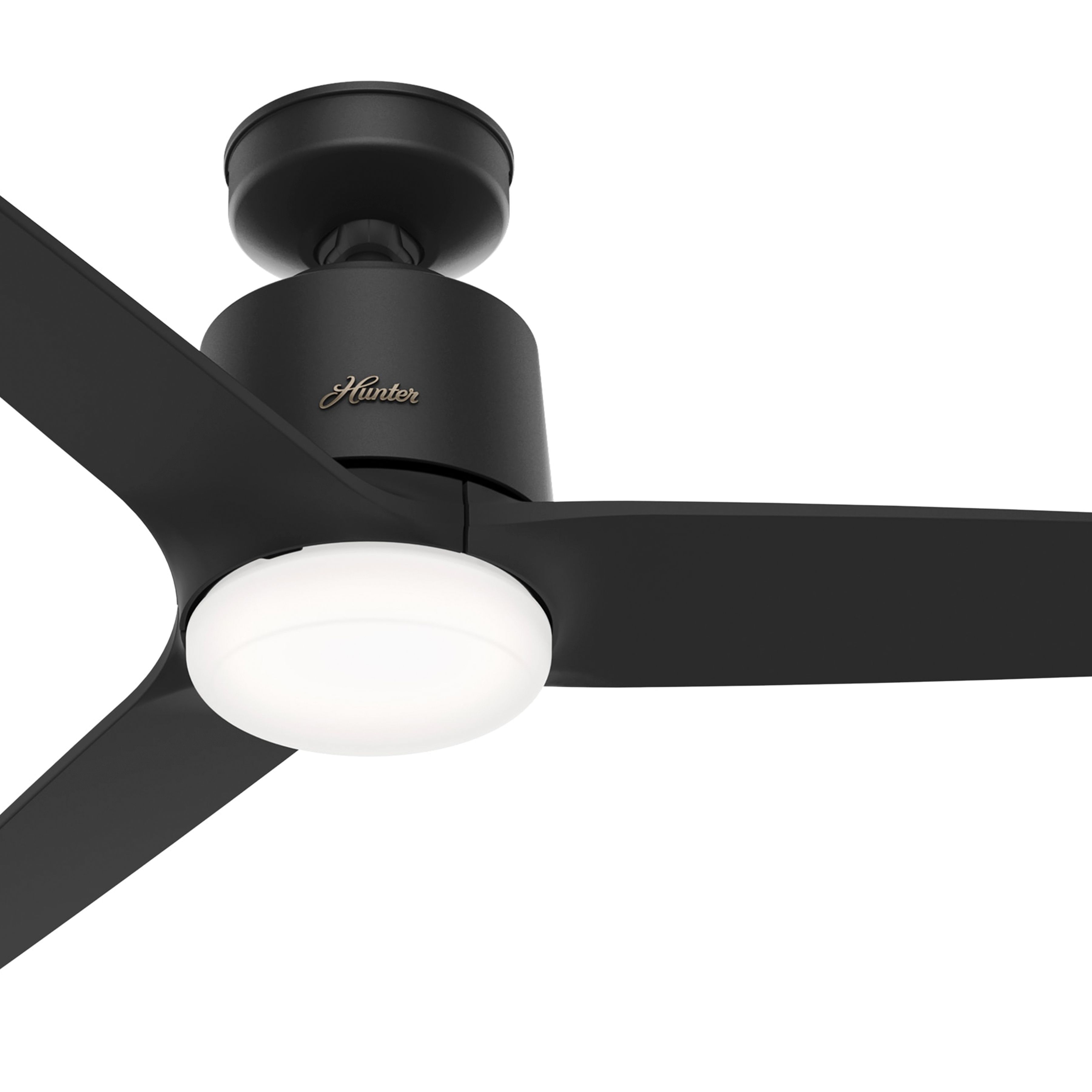 Hunter Fan 52 inch Contemporary Matte Black Indoor Ceiling Fan with Light and Remote Control (Certified Refurbished)