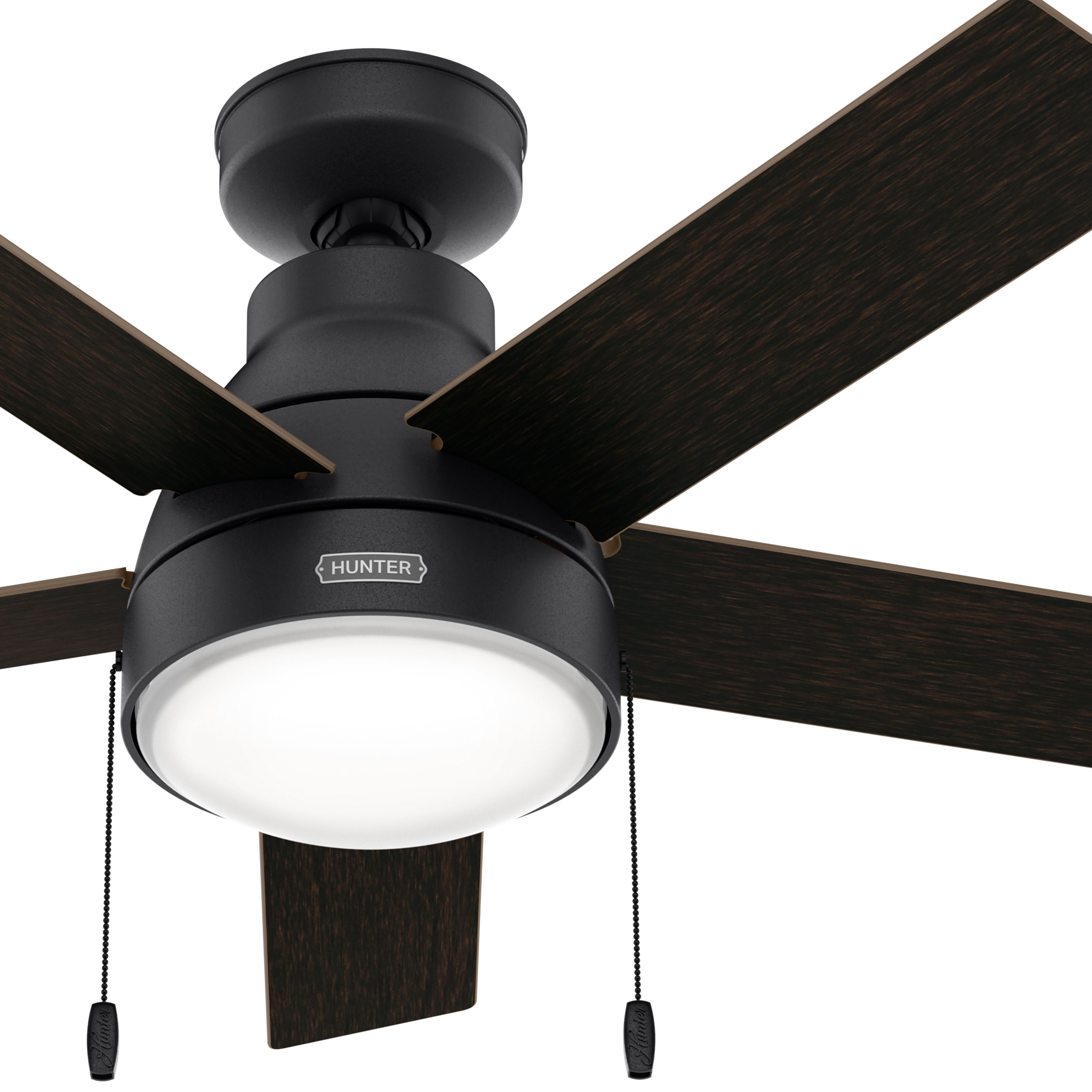 Hunter Fan 44 inch Casual Natural Iron Indoor Ceiling Fan with LED Light Kit and Pull Chain (Certified Refurbished)