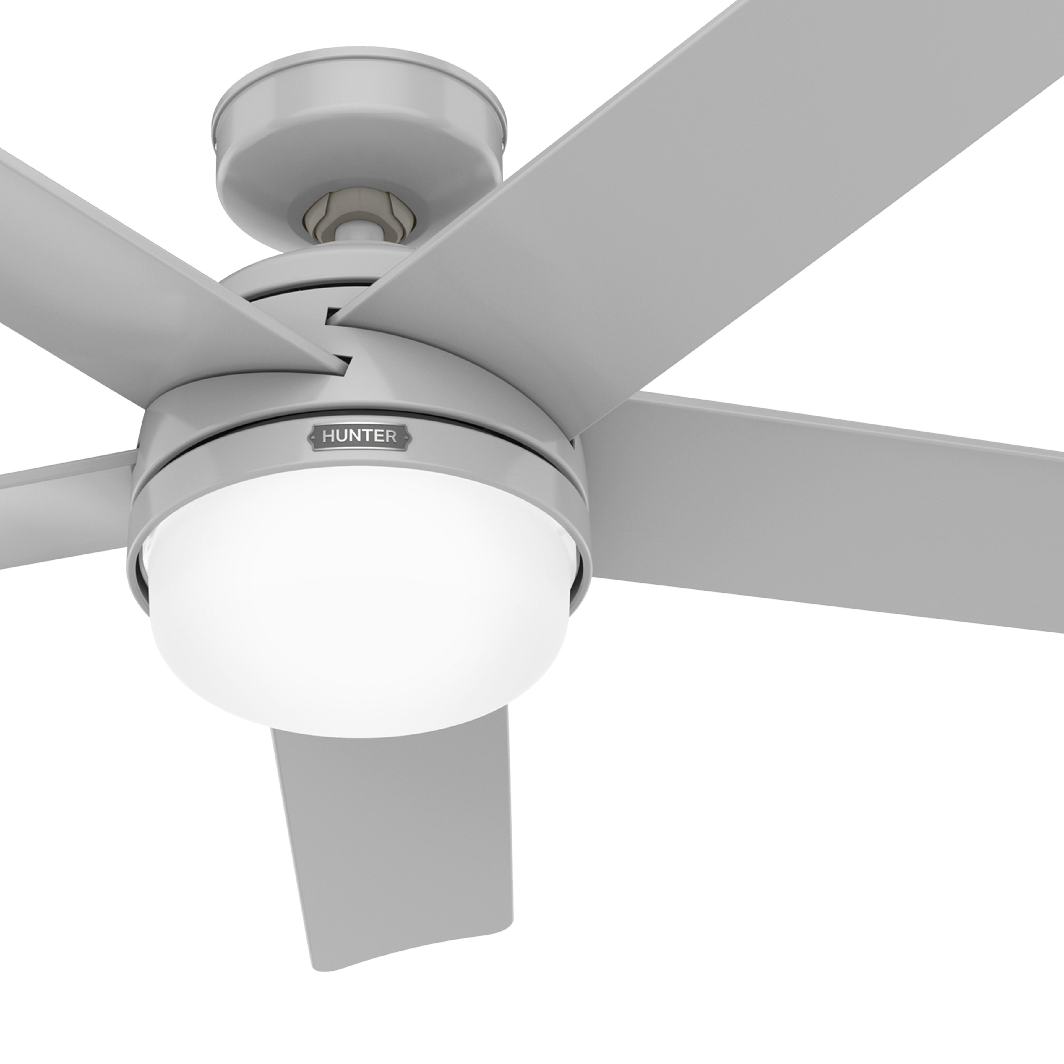 Hunter Fan 52 inch Contemporary Dove Grey Outdoor Ceiling Fan with LED Light Kit and Remote Control (Certified Refurbished)