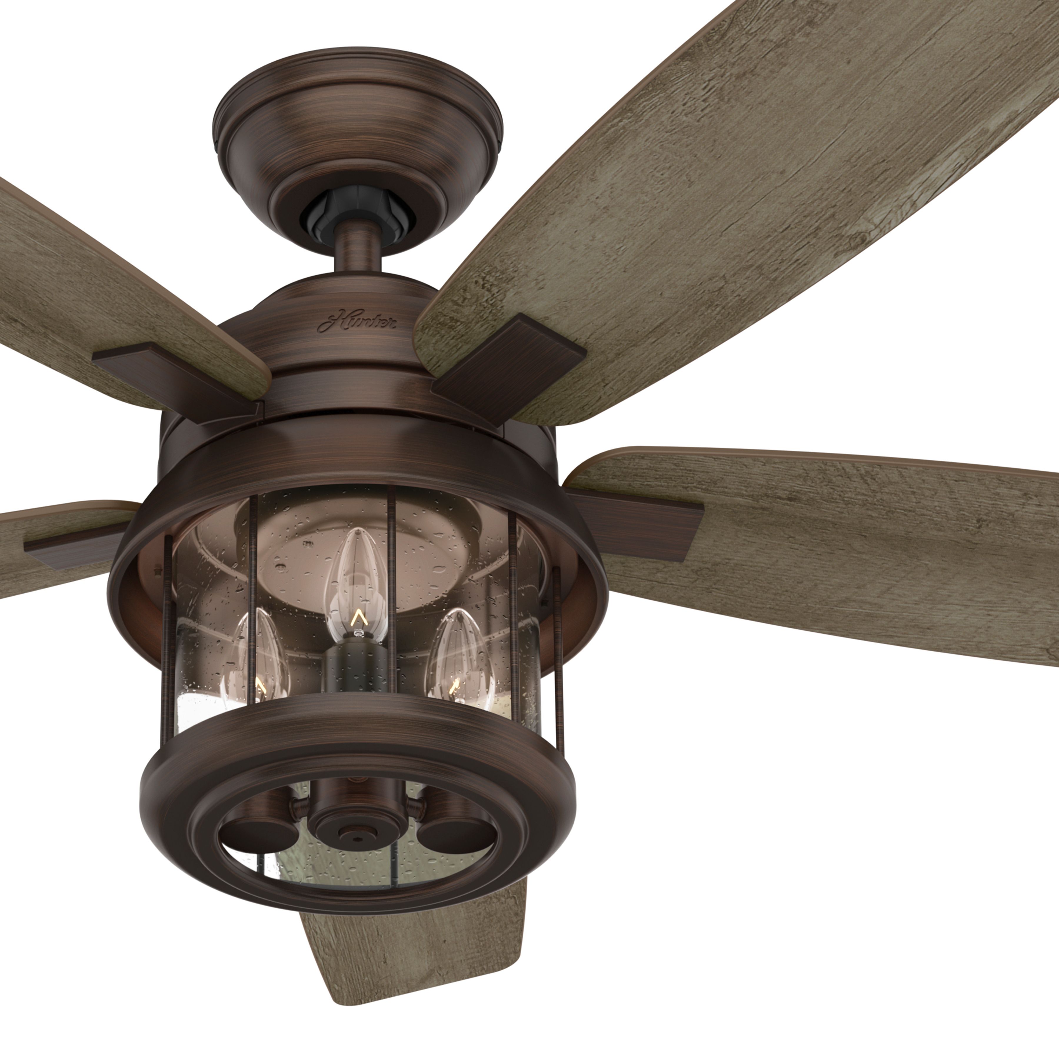 Hutner Fan 52 inch Casual Weathered Copper Outdoor Ceiling Fan with LED Light Kit and Remote Control (Certified Refurbished)