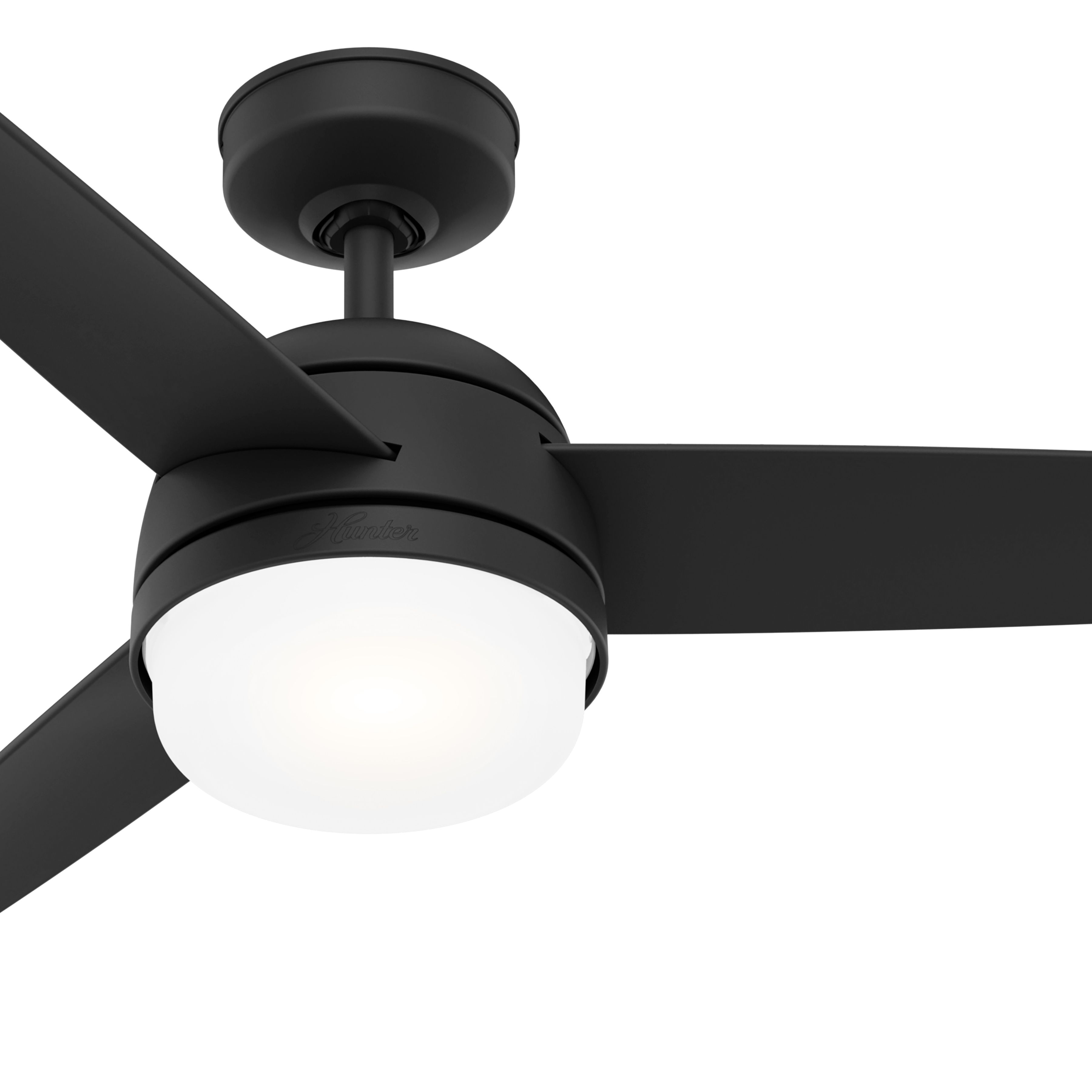 Hunter Fan 48 inch Contemporary Matte Black Indoor Ceiling Fan with LED Light Kit and Remote Control (Certified Refurbished)
