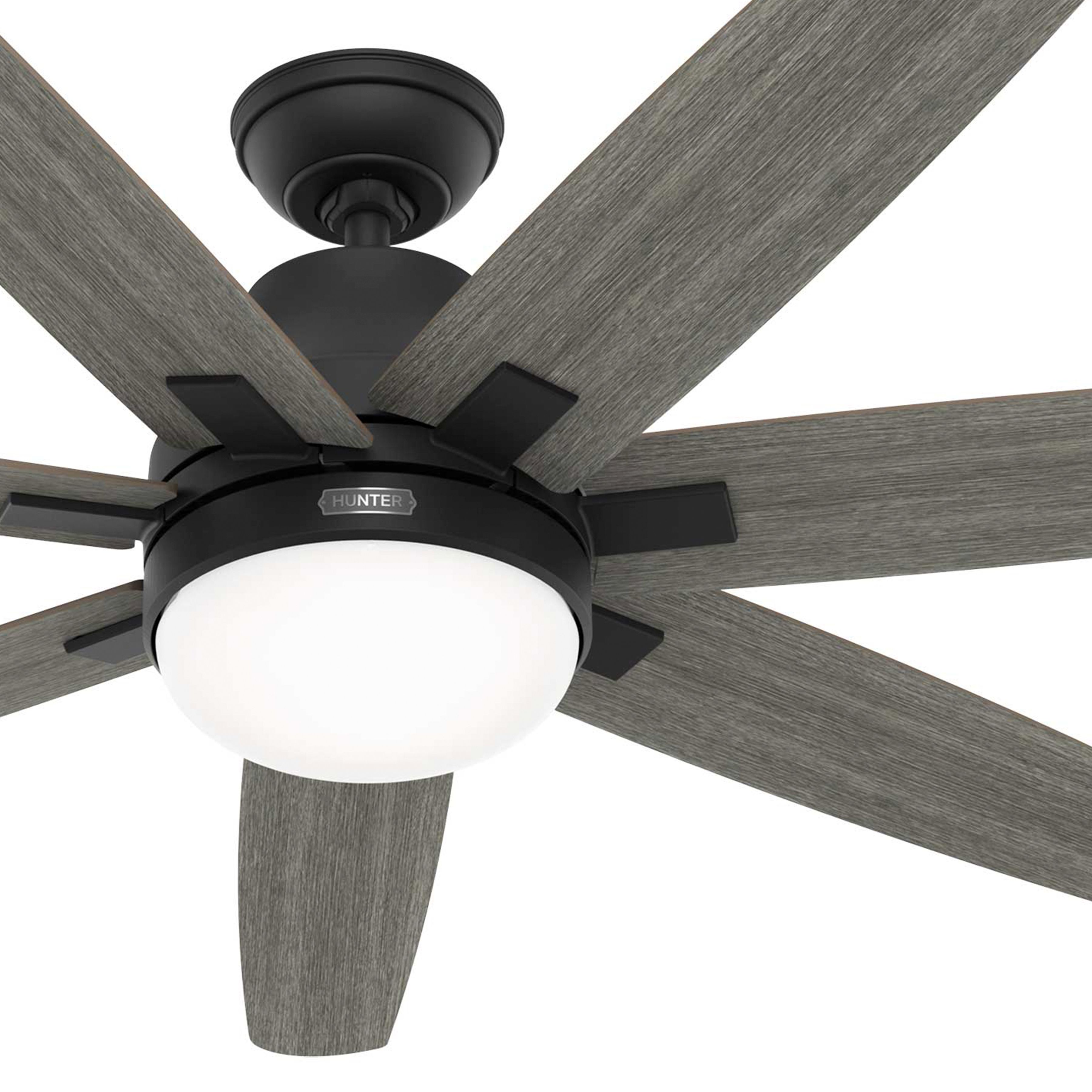 Hunter Fan 60 inch Contemporary Matte Black Indoor Ceiling Fan with LED Light Kit (Certified Refurbished)