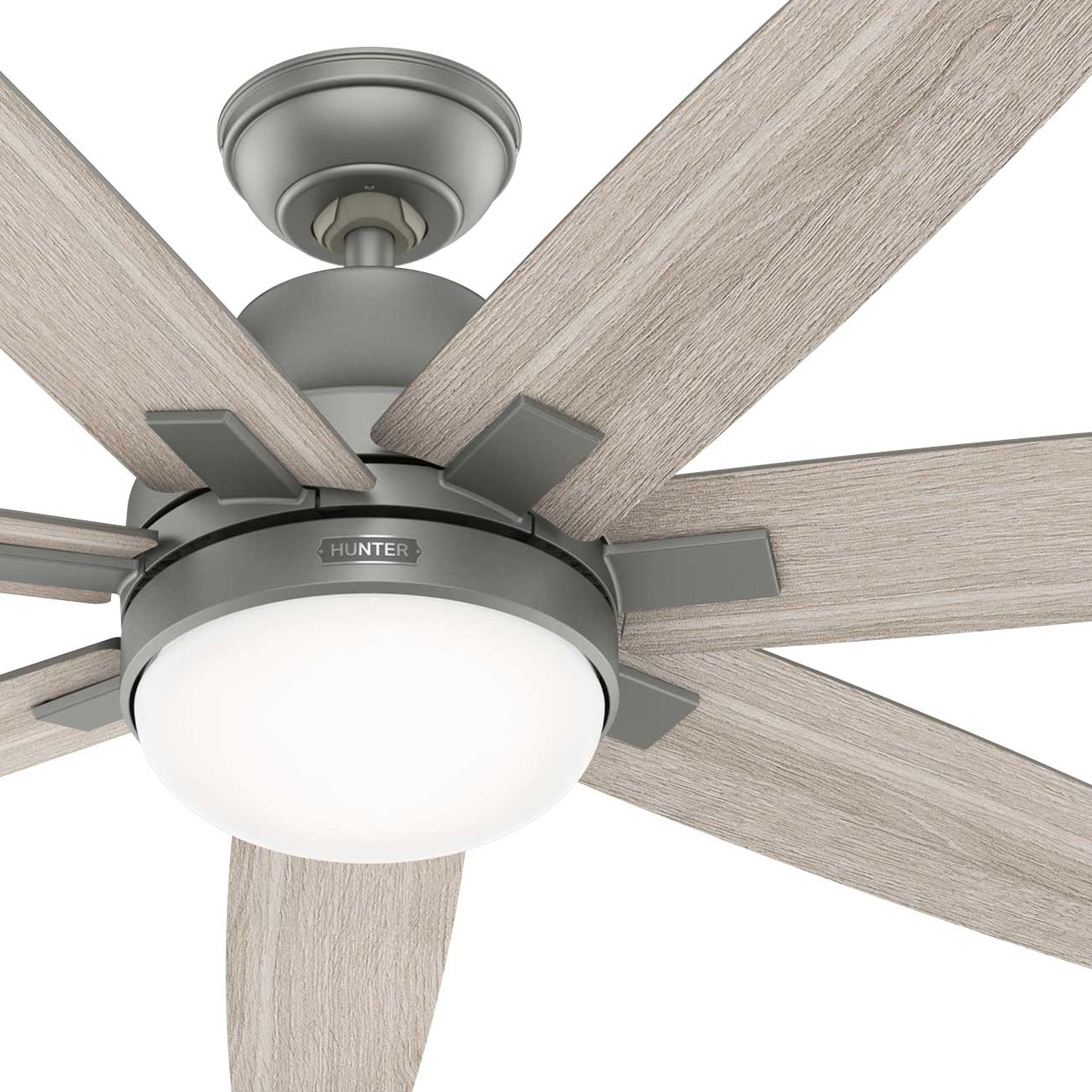 Hunter Fan 60 inch Casual Matte Silver Indoor Ceiling Fan with LED Light Kit (Certified Refurbished)