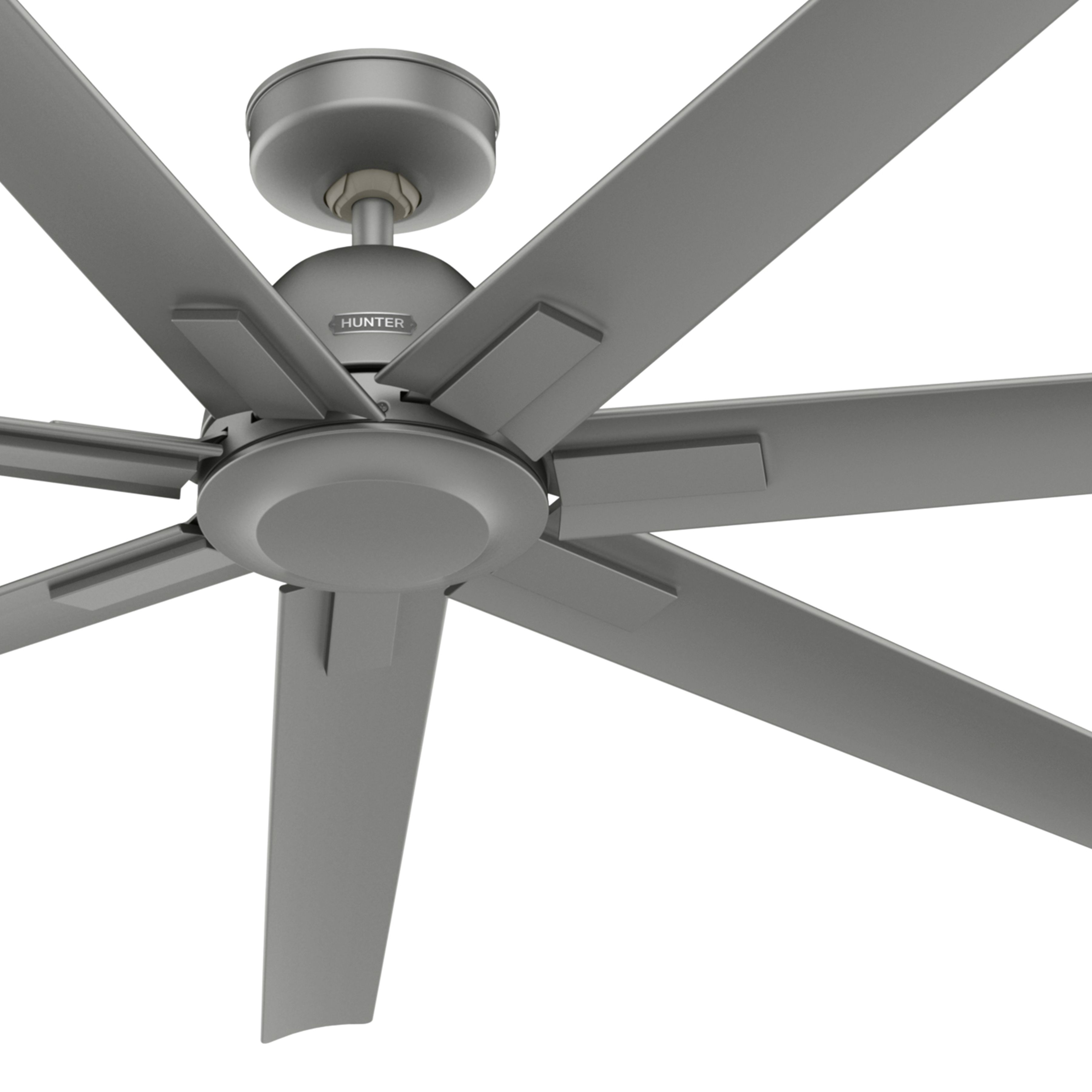 Hunter Fan 72 inch Casual Matte Silver Outdoor Ceiling Fan with 7 Blades and No Light (Certified Refurbished)