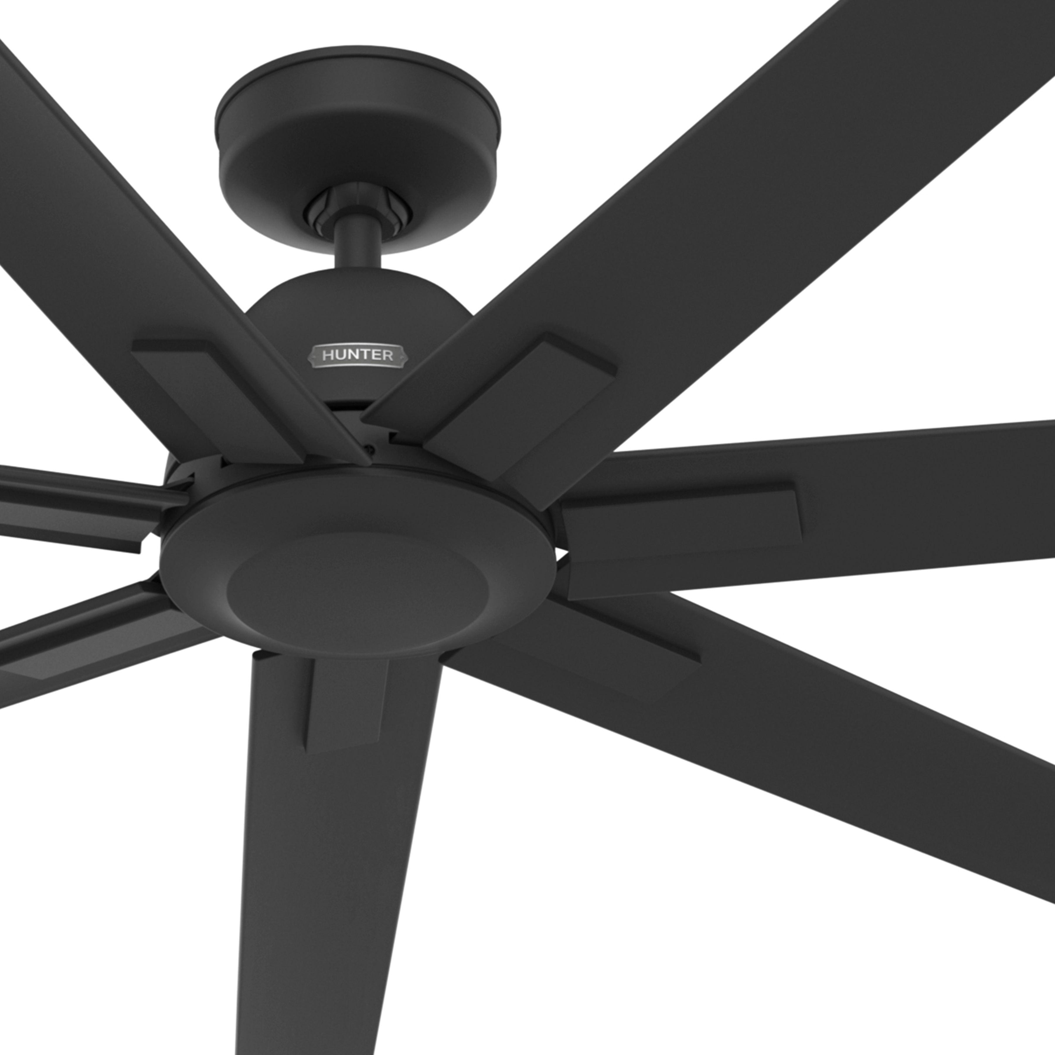 Hunter Fan 72 inch Casual Matte Black Outdoor Ceiling Fan with 7 Blades (Certified Refurbished)