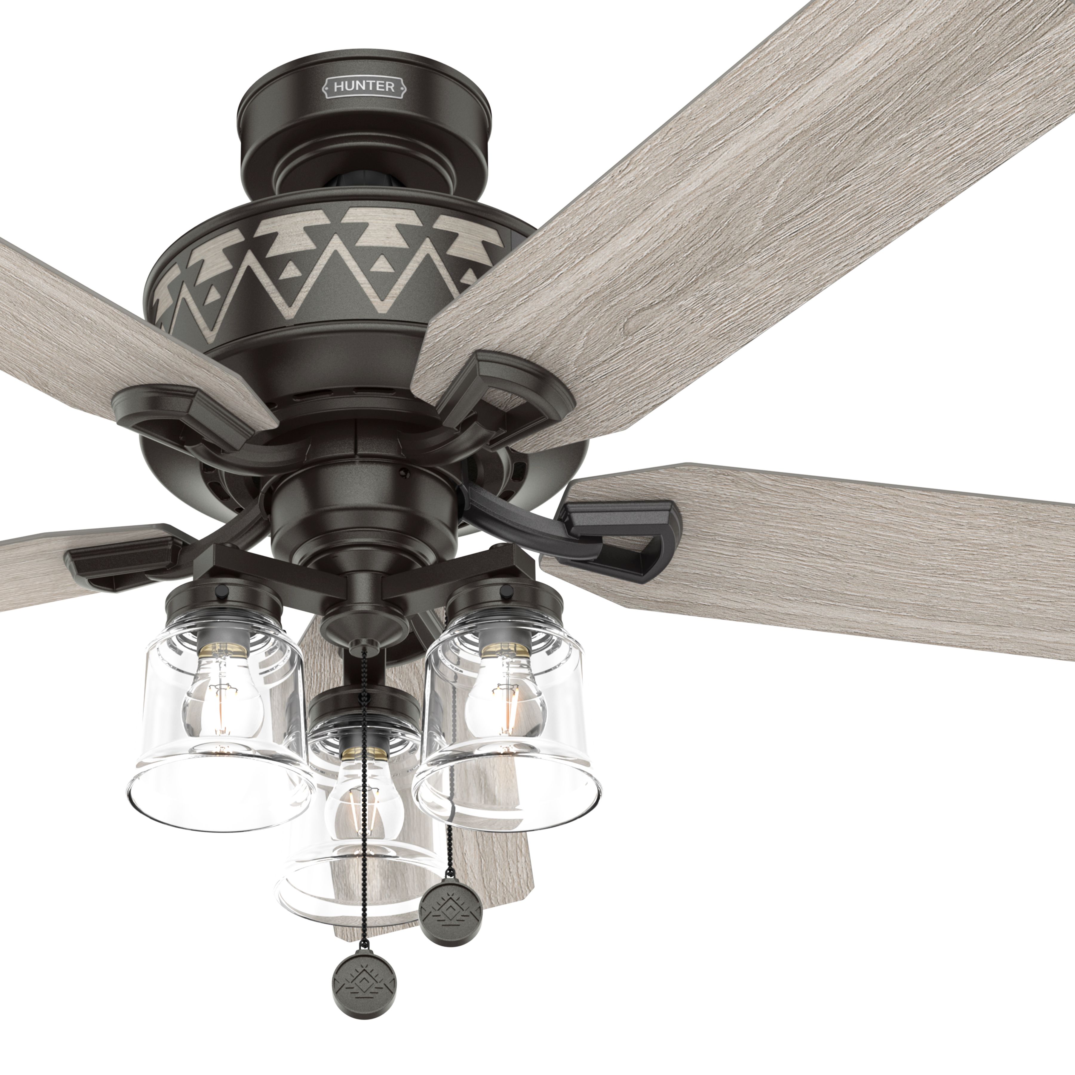 Hunter Fan 52 inch Indoor Casual Noble Bronze Ceiling Fan with LED Light Kit and Pull Chain (Certified Refurbished)