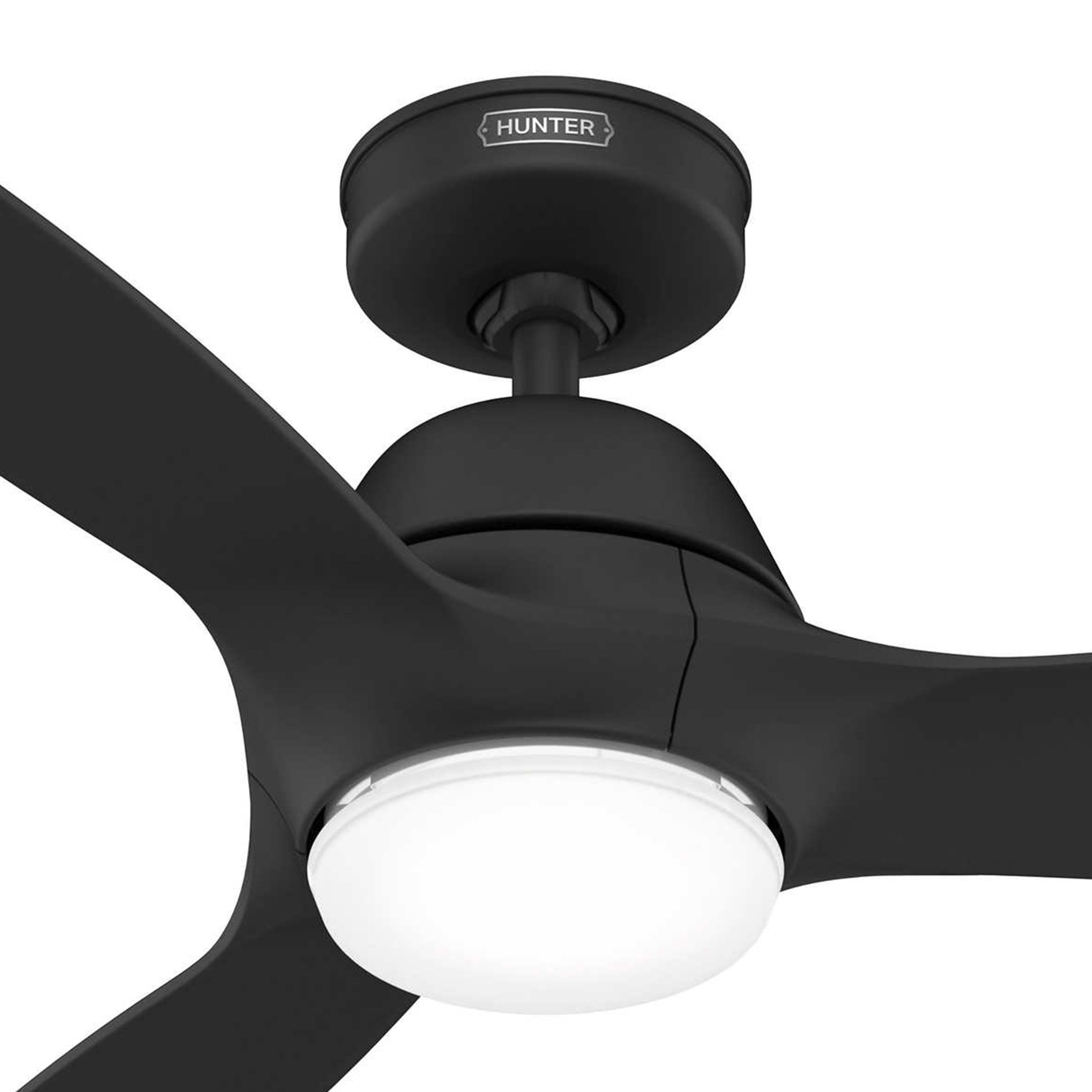 Hunter Fan 52 Inch Fresh Black Indoor/Outdoor Ceiling Fan with Lights and Remote Control for Farmhouse, Patio, Bedroom, Living Room, Office, Basement, Kitchen, Dining Room (Certified Refurbished)