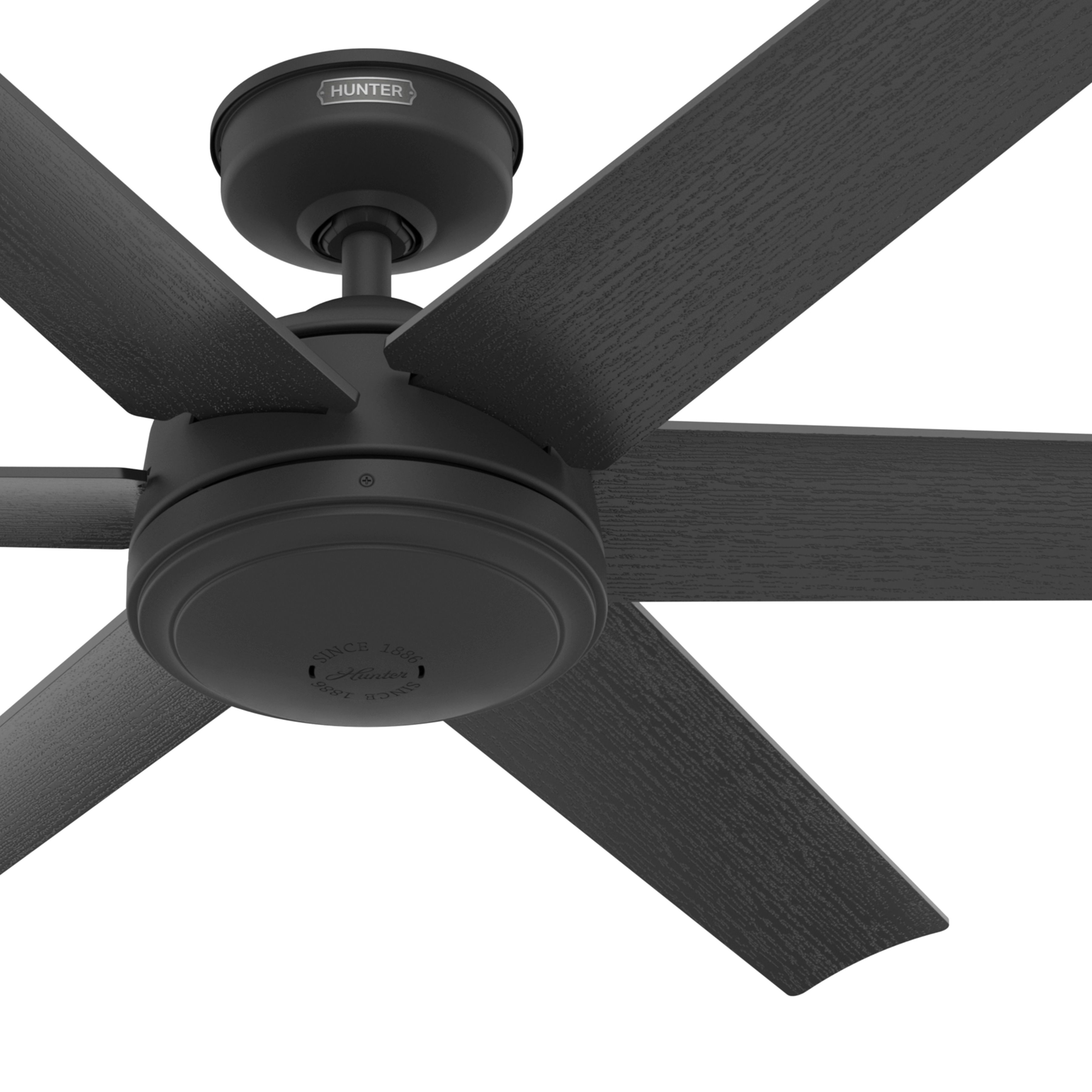 Hunter Fan 52 inch Contemporary Matte Black Outdoor Ceiling Fan with 6 Blades (Certified Refurbished)