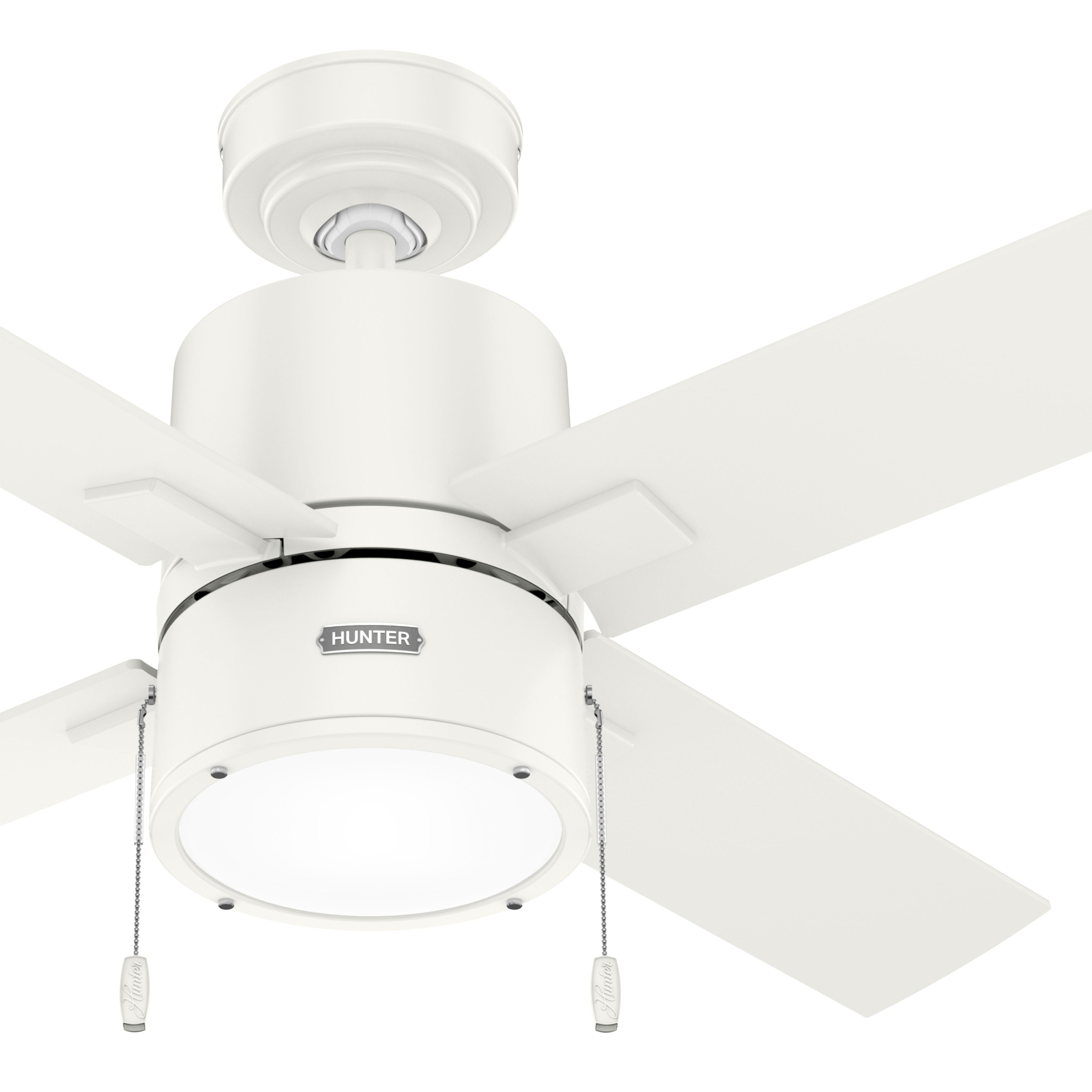 Hunter Fan 42 inch Casual Fresh White Indoor Ceiling Fan with LED Light Kit and Pull Chain (Certified Refurbished)