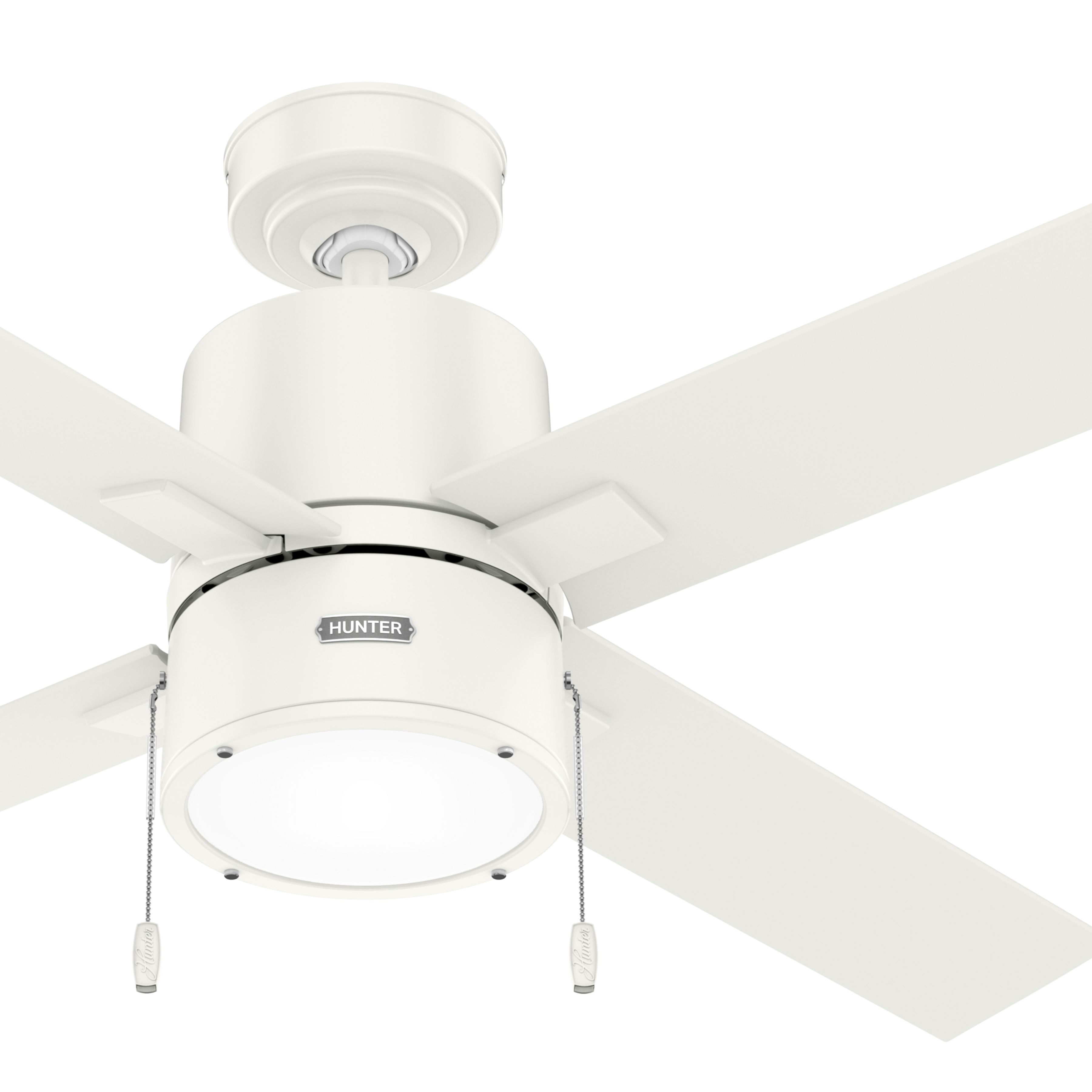 Hunter Fan 52 inch Casual Fresh White Indoor Ceiling Fan with LED Light Kit and Pull Chain (Certified Refurbished)
