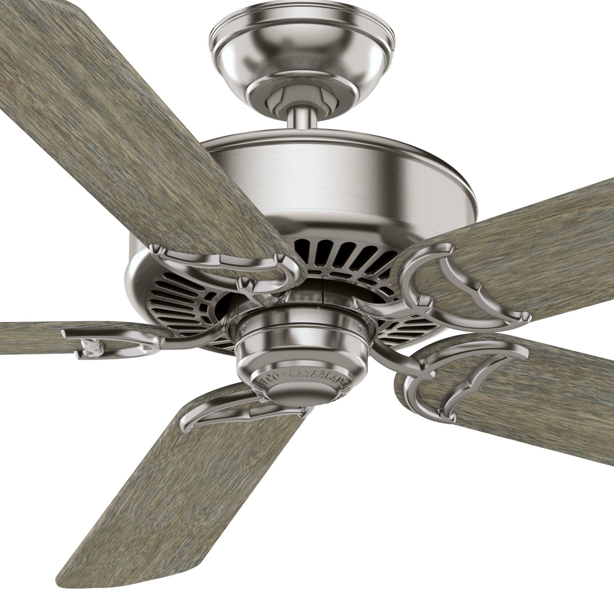 Casablanca Fan 54 inch Traditional Brushed Nickel Indoor Ceiling Fan with Remote Control and No Light (Certified Refurbished)