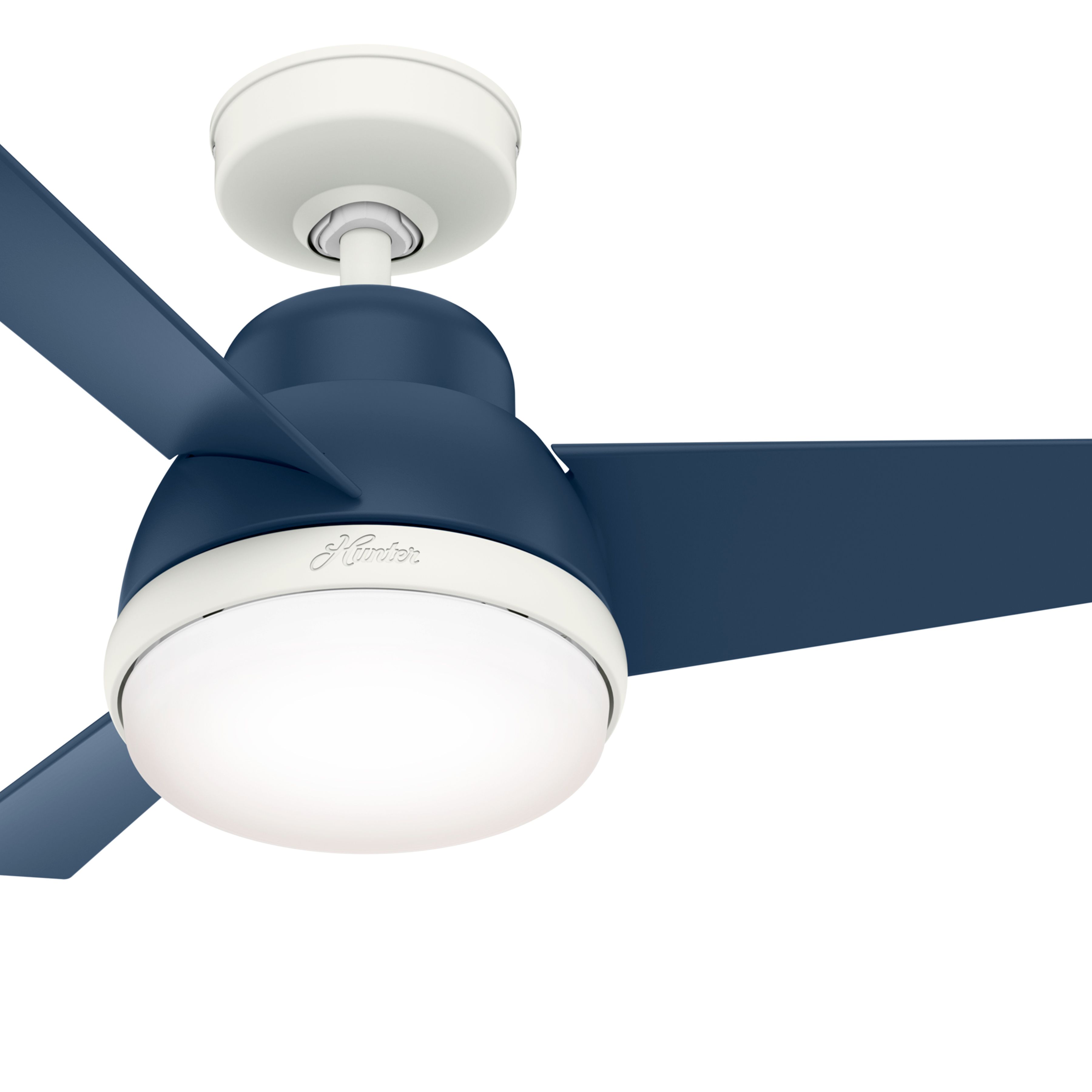 Hunter Fan 36 inch Contemporary Indigo Blue Indoor Ceiling Fan with Light Kit and Remote Control (Renewed)