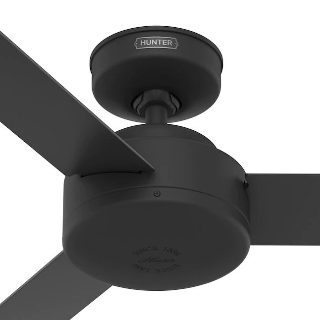 Hunter Fan 44 inch Casual Matte Black Indoor Ceiling Fan with 3 Blades (Certified Refurbished)