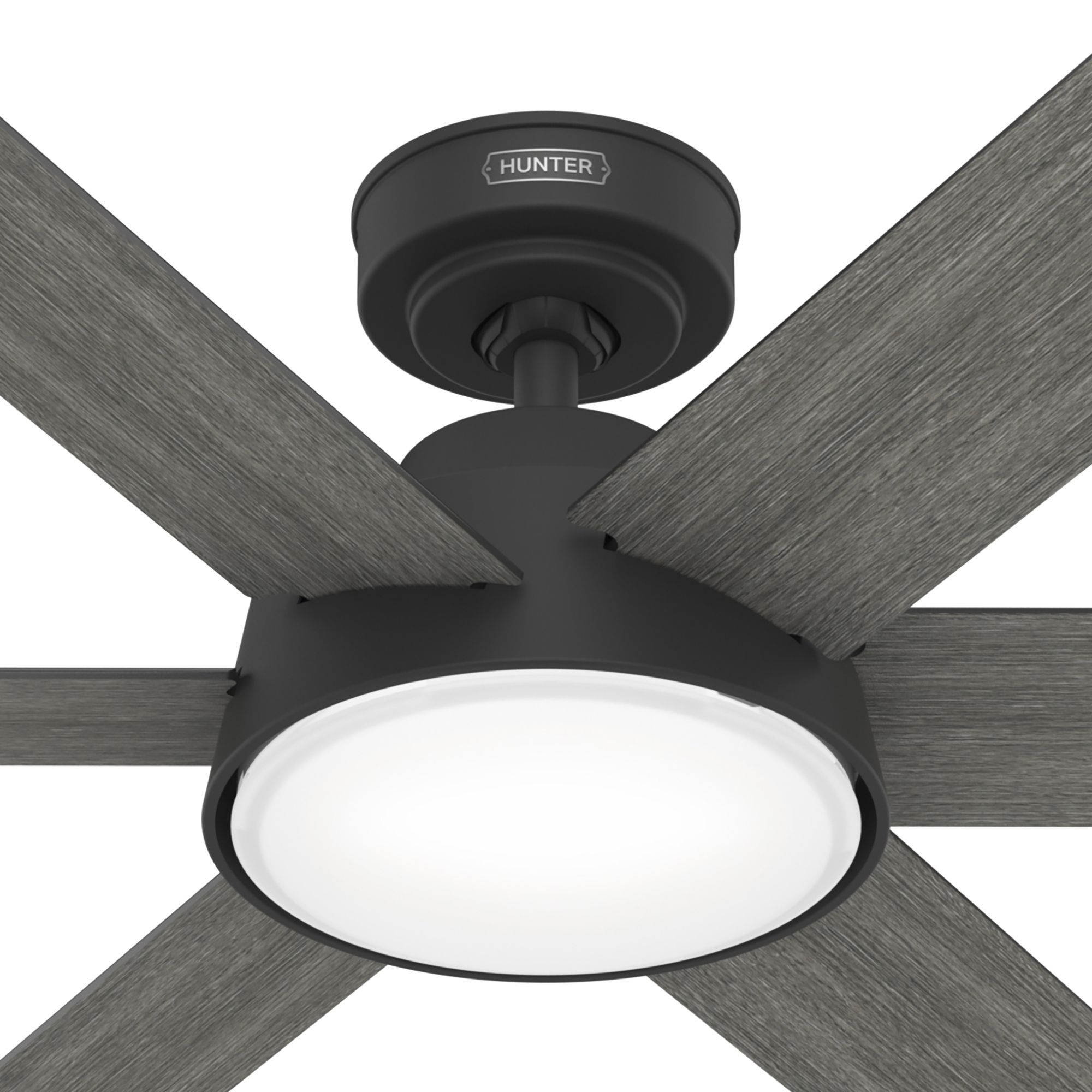 Hunter Fan 52 inch Casual Matte Black Ceiling Fan with Light Kit and Remote Control (Certified Refurbished)