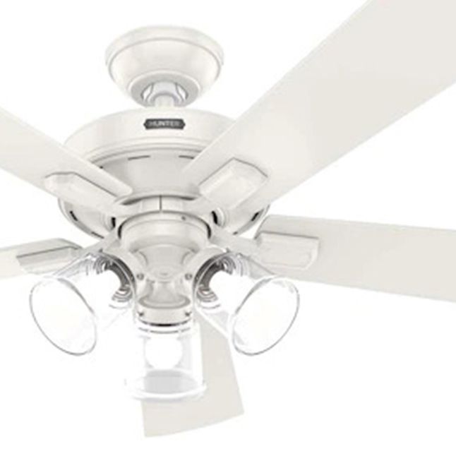 Hunter Fan 52 inch Traditional Fresh White Ceiling Fan with LED Light Kit and Remote Control (Certified Refurbished)