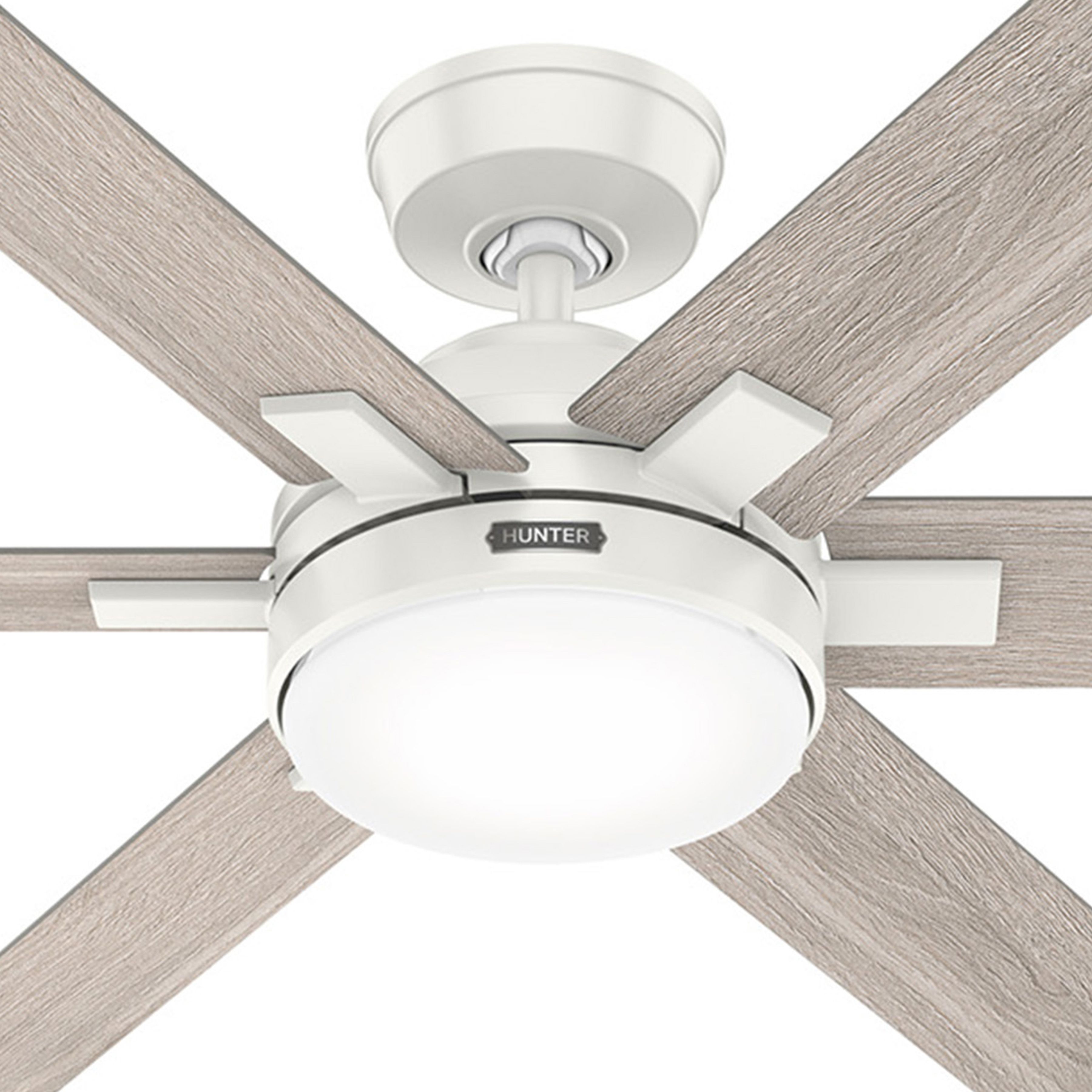 Hunter Fan 52 inch Casual Fresh White Ceiling Fan with Light Kit and Remote Control (Certified Refurbished)